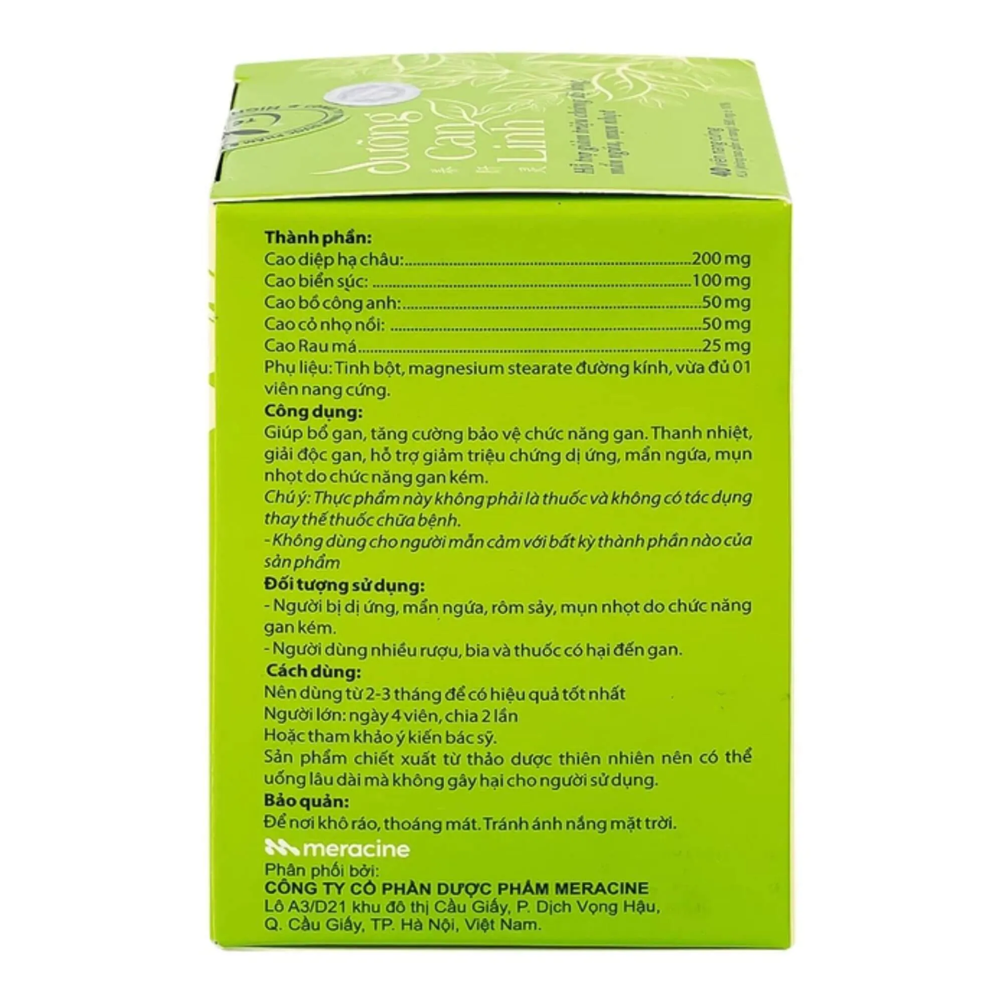 Viên Uống Dưỡng Can Linh – Bổ gan, Thanh nhiệt, Giải độc (40 Viên) 3