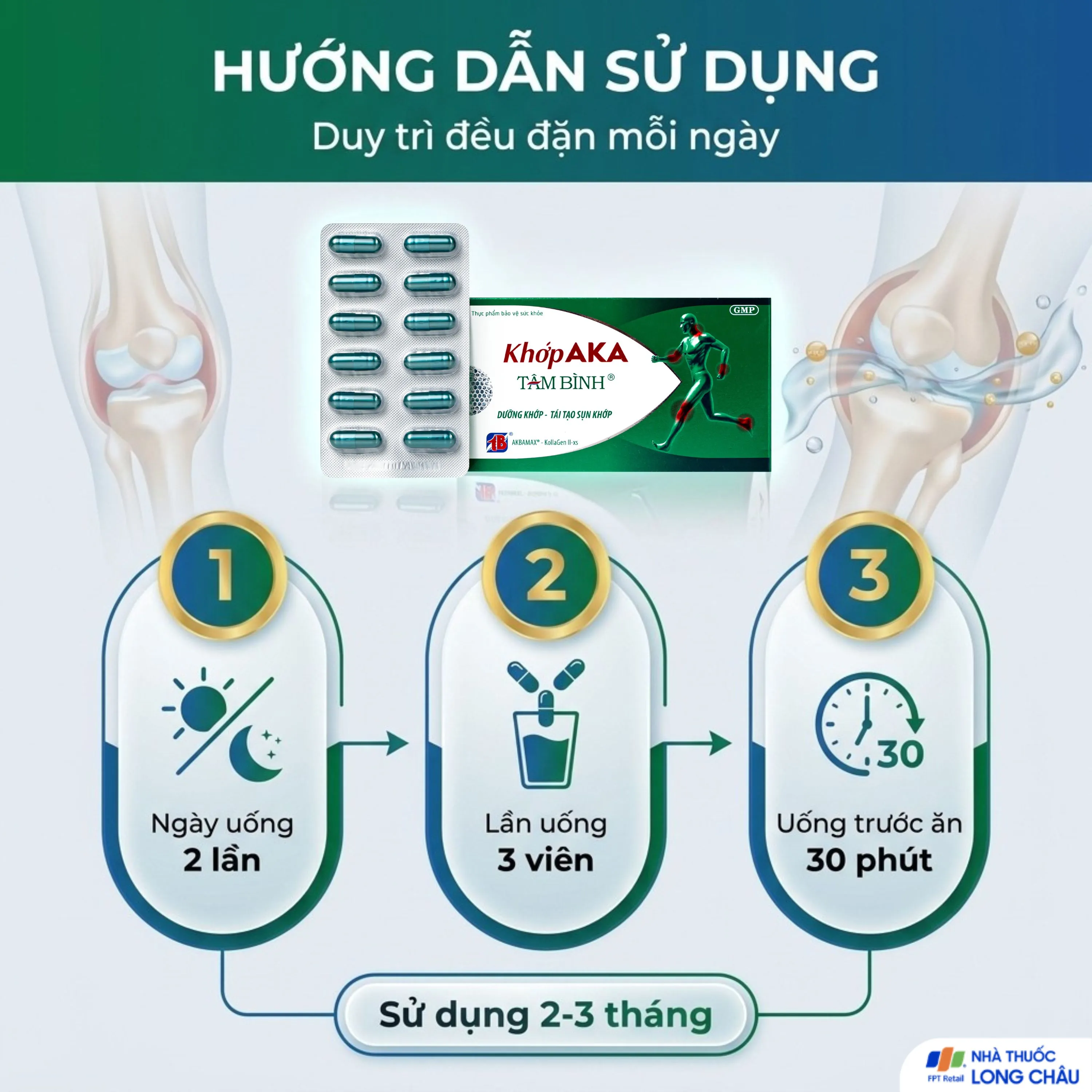 VIÊN UỐNG DƯỠNG KHỚP, TÁI TẠO SỤN KHỚP AKA TÂM BÌNH 5X12 5