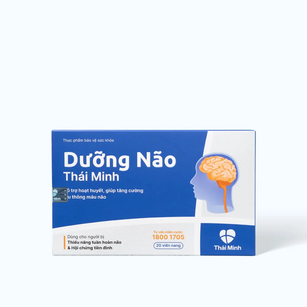 Viên uống Dưỡng Não Thái Minh (Hộp 20 viên) giúp hỗ trợ hoạt huyết bổ não