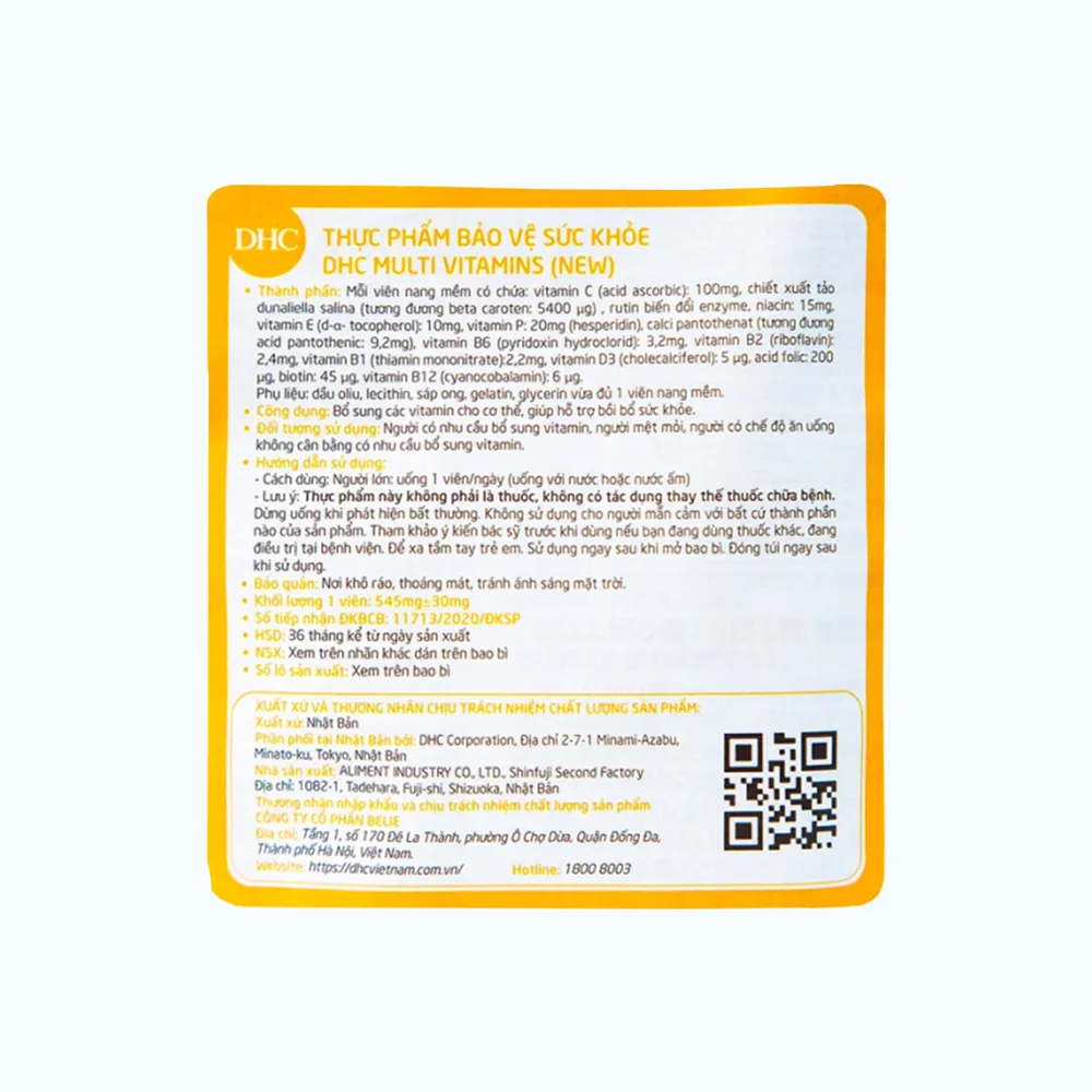 Viên uống DHC Multivitamin Bổ Sung Vitamin (Gói 30 viên) 3
