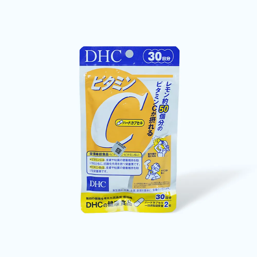 Viên uống DHC Vitamin C Hard Capsule (Gói 60 viên) giúp sáng da
