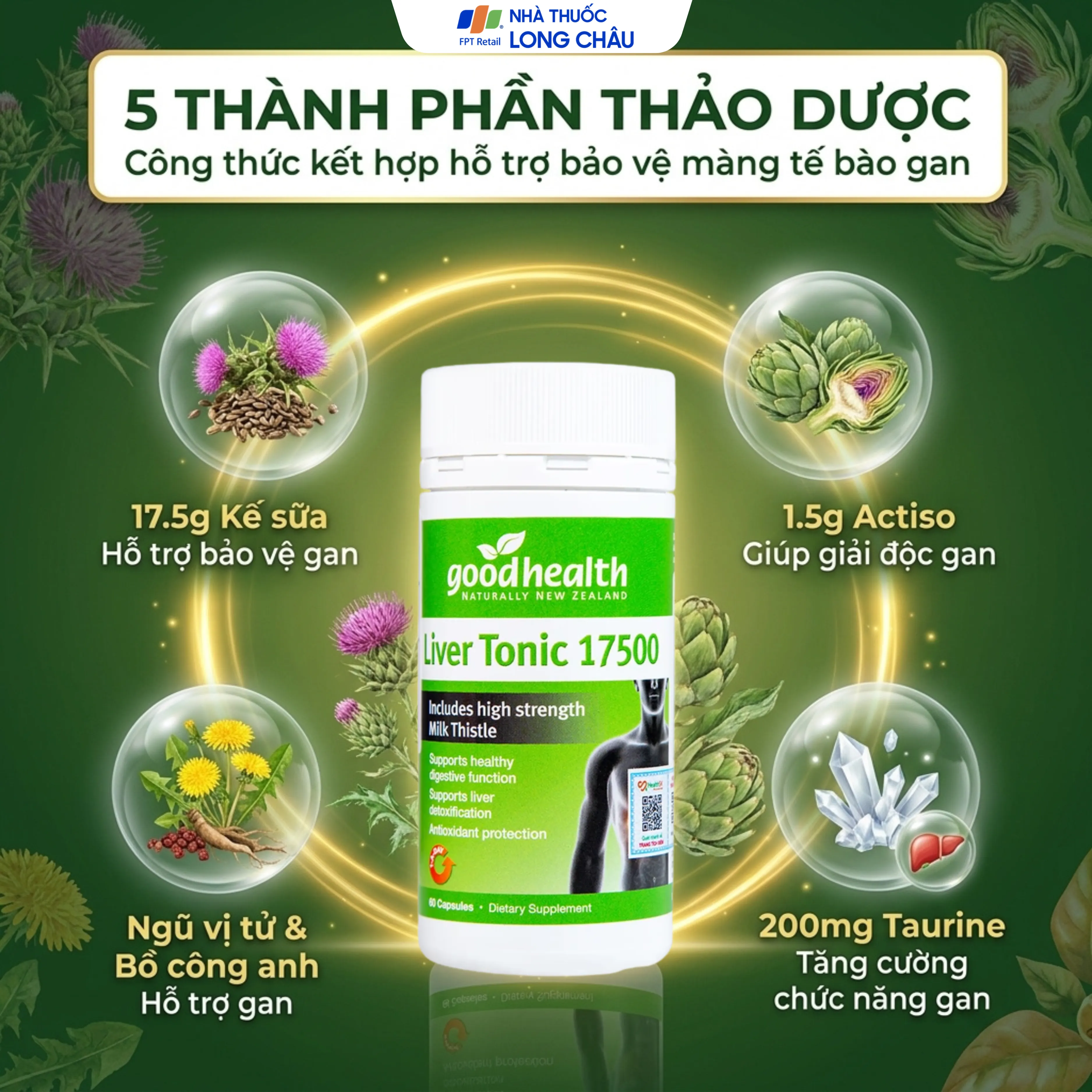 VIÊN UỐNG GIẢI ĐỘC GAN GOODHEALTH LIVER TONIC 17500 60V 2