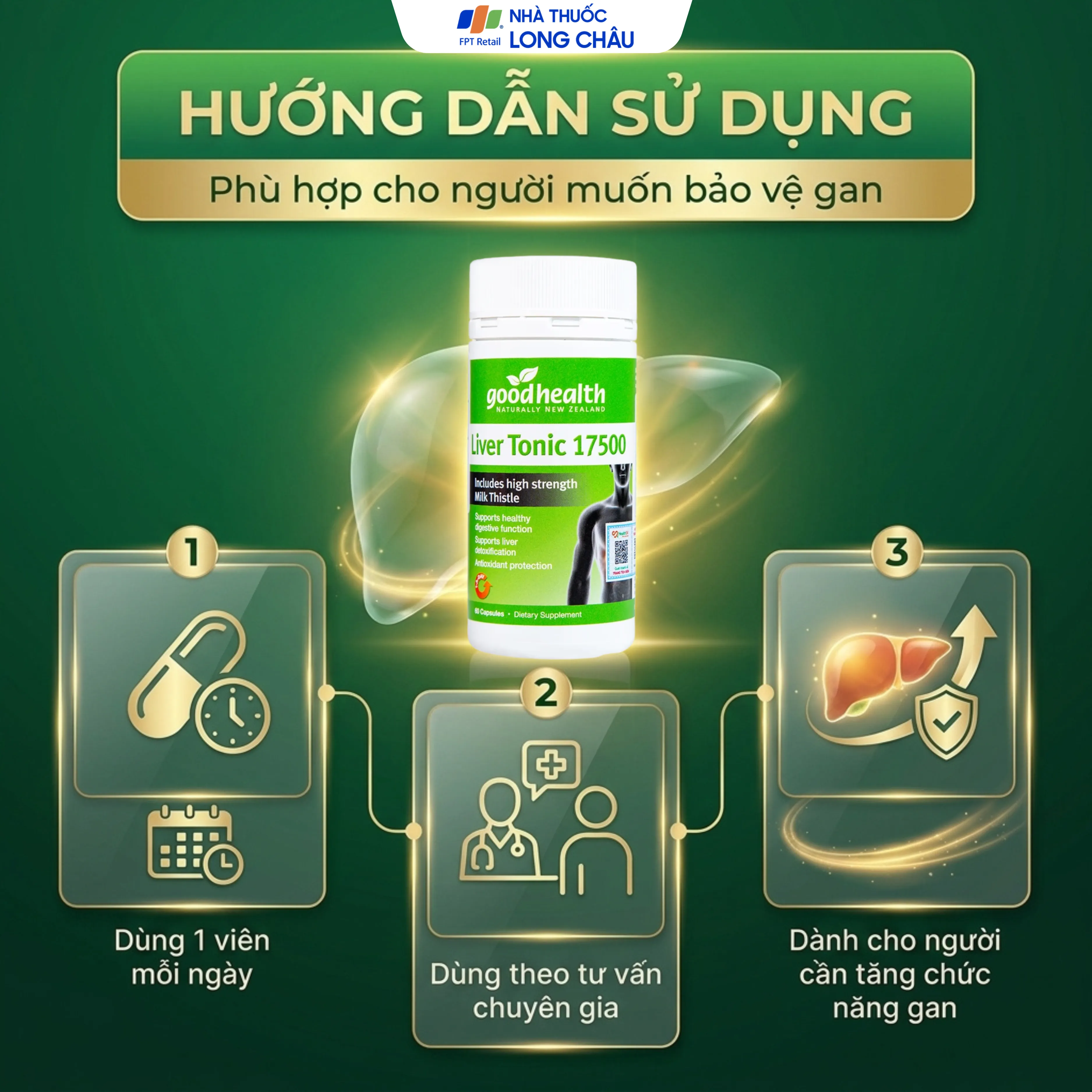 VIÊN UỐNG GIẢI ĐỘC GAN GOODHEALTH LIVER TONIC 17500 60V 4