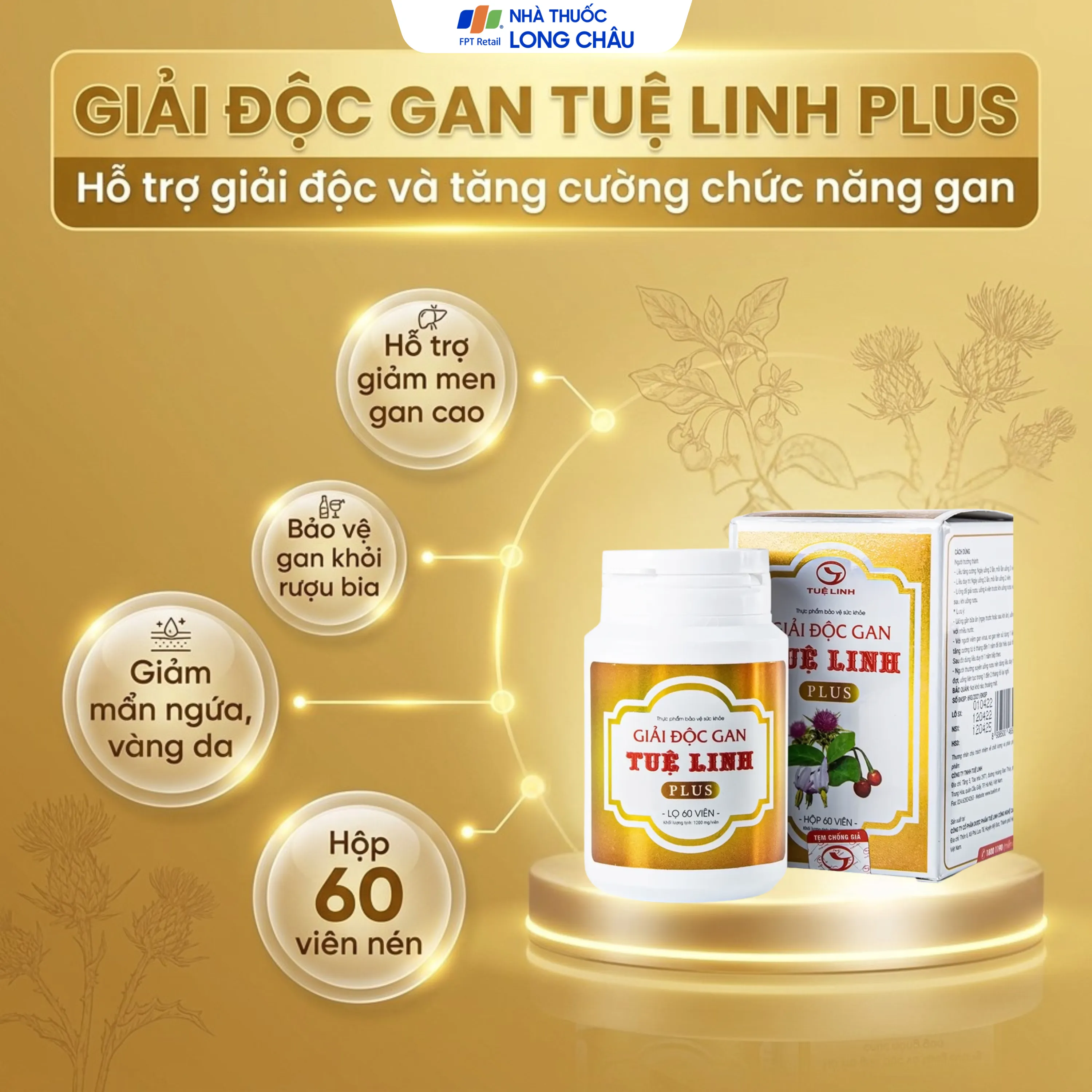 VIÊN UỐNG GIẢI ĐỘC GAN TUỆ LINH PLUS 60V 2
