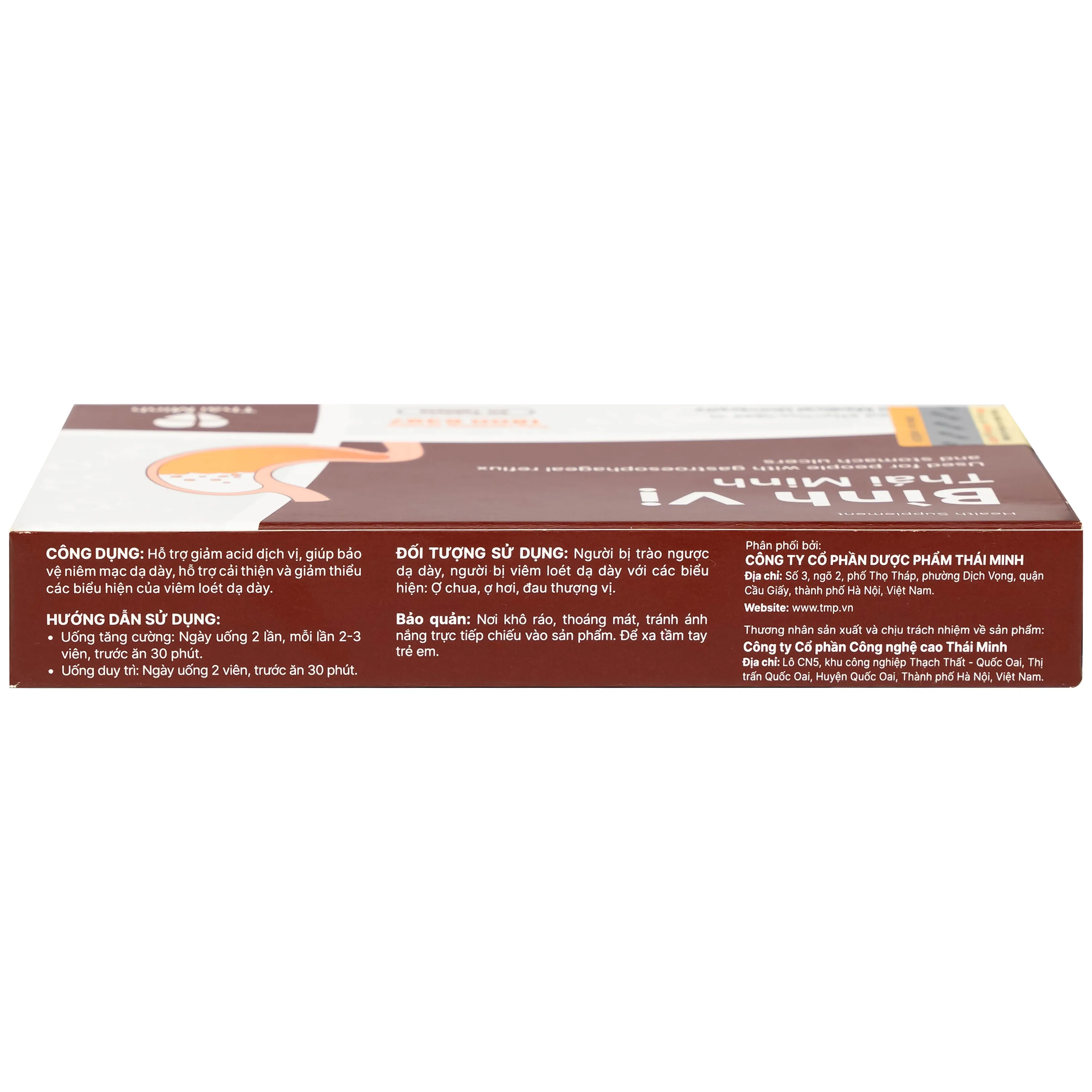 VIÊN UỐNG GIẢM ACID DỊCH VỊ BÌNH VỊ THÁI MINH 2X10 5