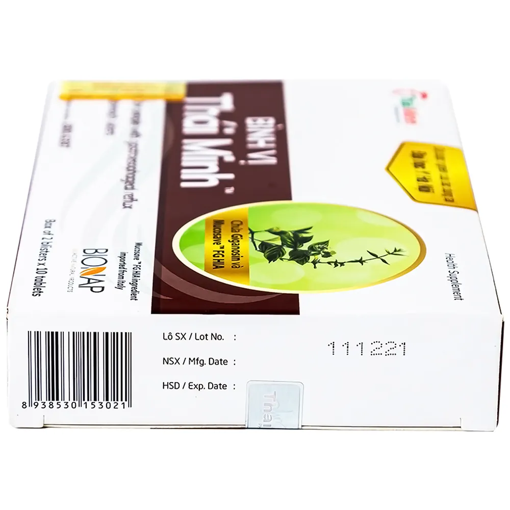 VIÊN UỐNG GIẢM ACID DỊCH VỊ BÌNH VỊ THÁI MINH 2X10 11