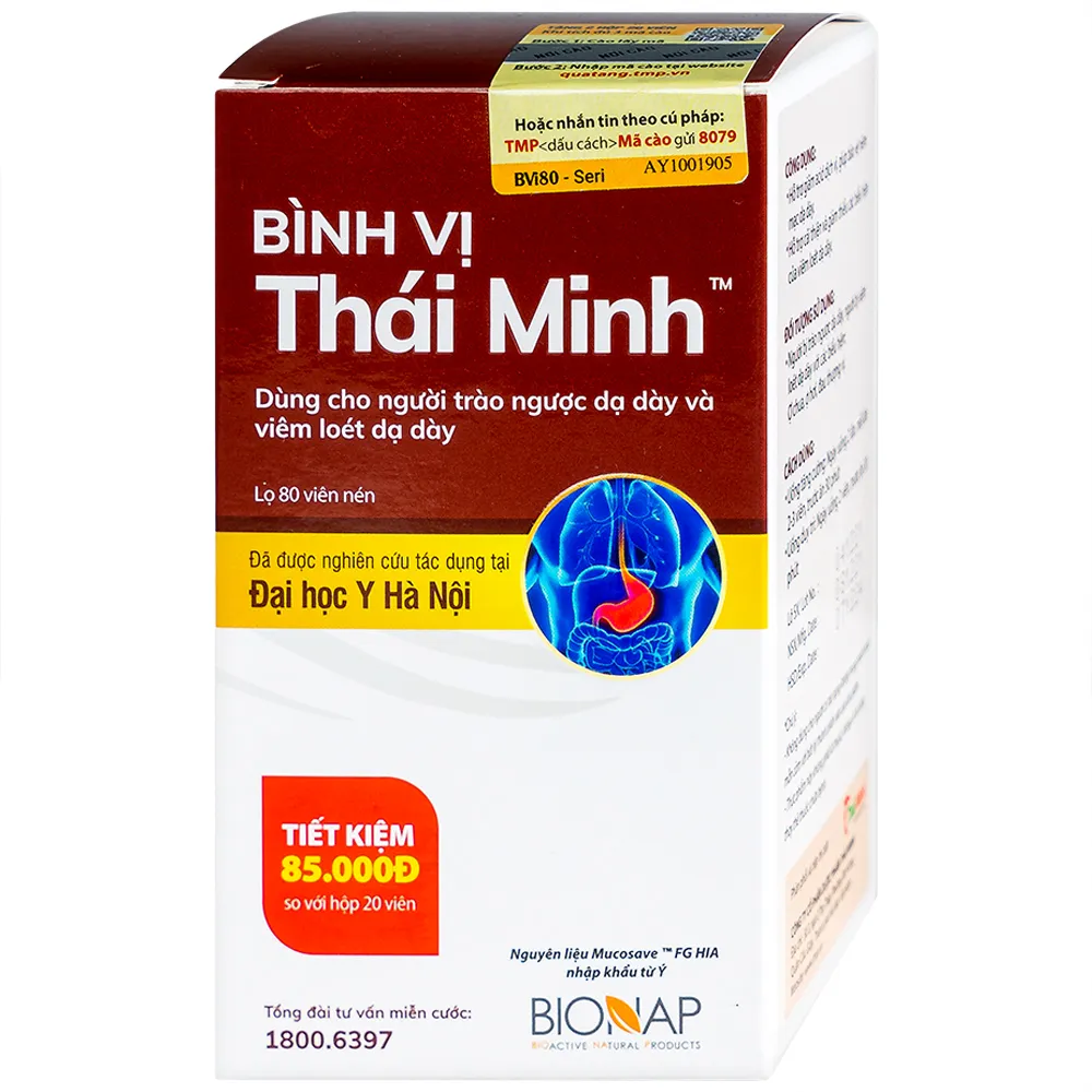 VIÊN UỐNG GIẢM ACID DỊCH VỊ BÌNH VỊ THÁI MINH 80V 19
