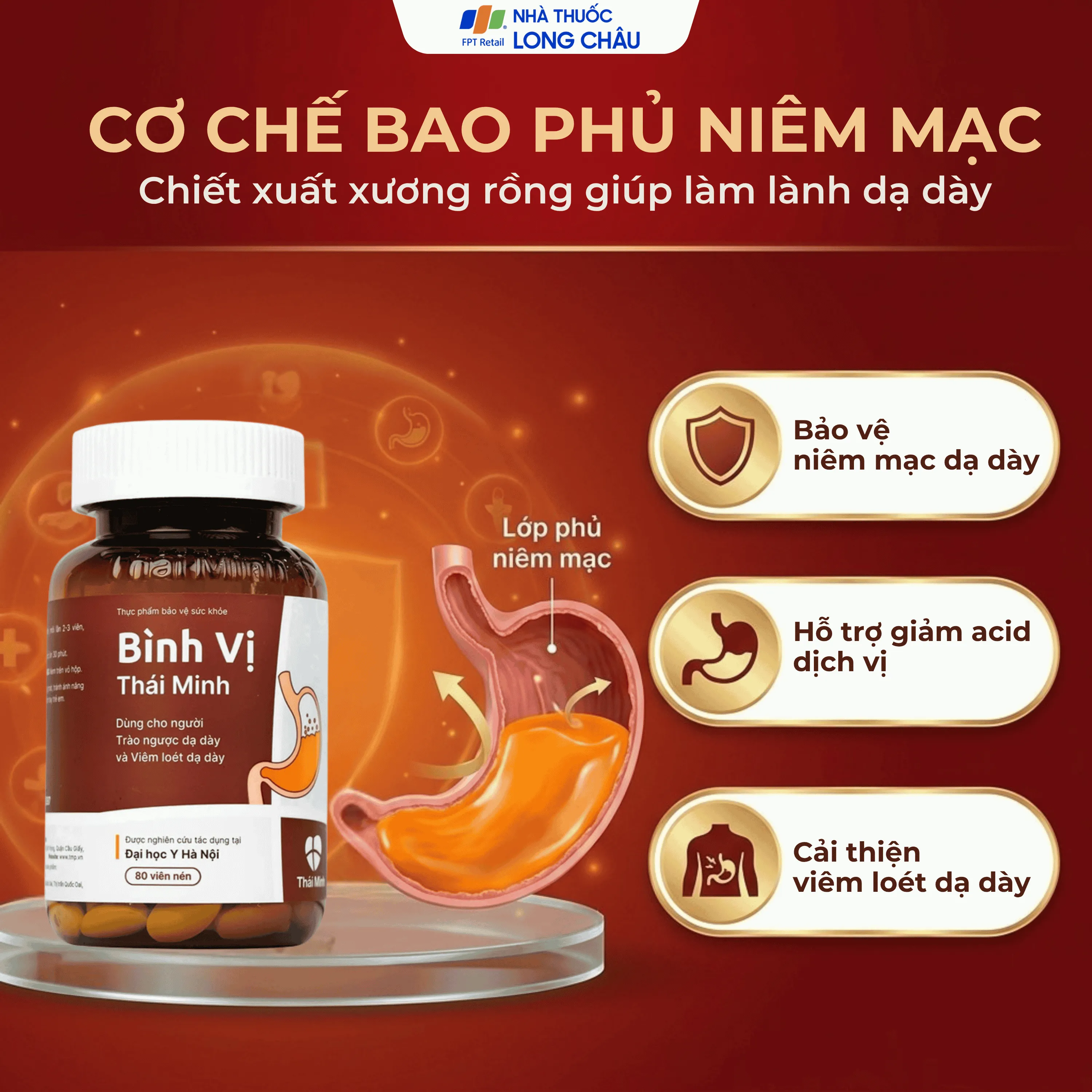 VIÊN UỐNG GIẢM ACID DỊCH VỊ BÌNH VỊ THÁI MINH 80V 4