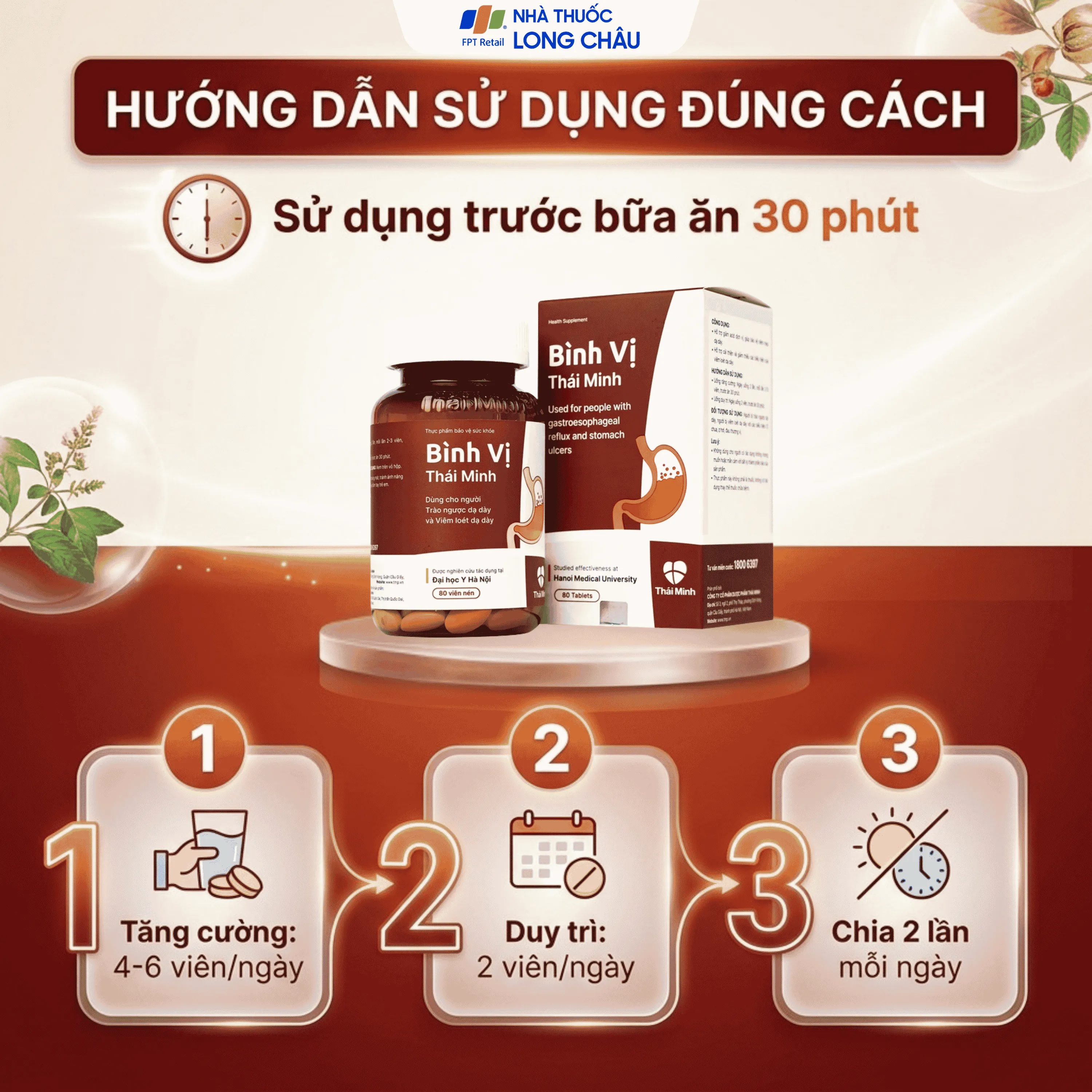 VIÊN UỐNG GIẢM ACID DỊCH VỊ BÌNH VỊ THÁI MINH 80V 5