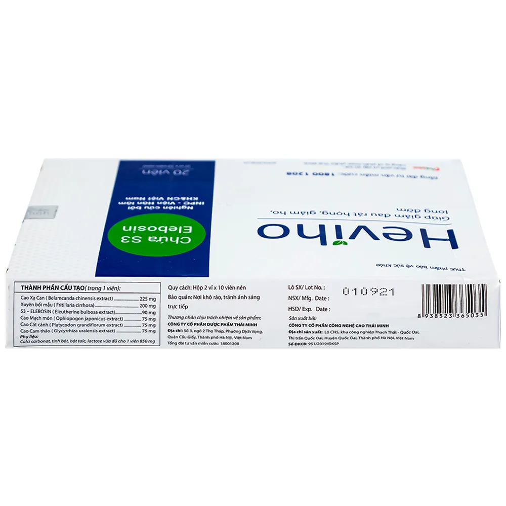 VIÊN UỐNG GIẢM HO HEVIHO THÁI MINH 2X10 4