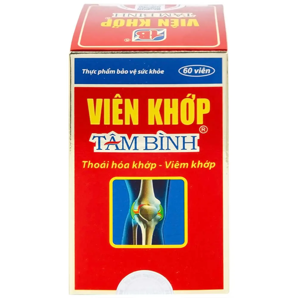 VIÊN UỐNG GIẢM THOÁI HÓA KHỚP VIÊN KHỚP TÂM BÌNH 60V 8