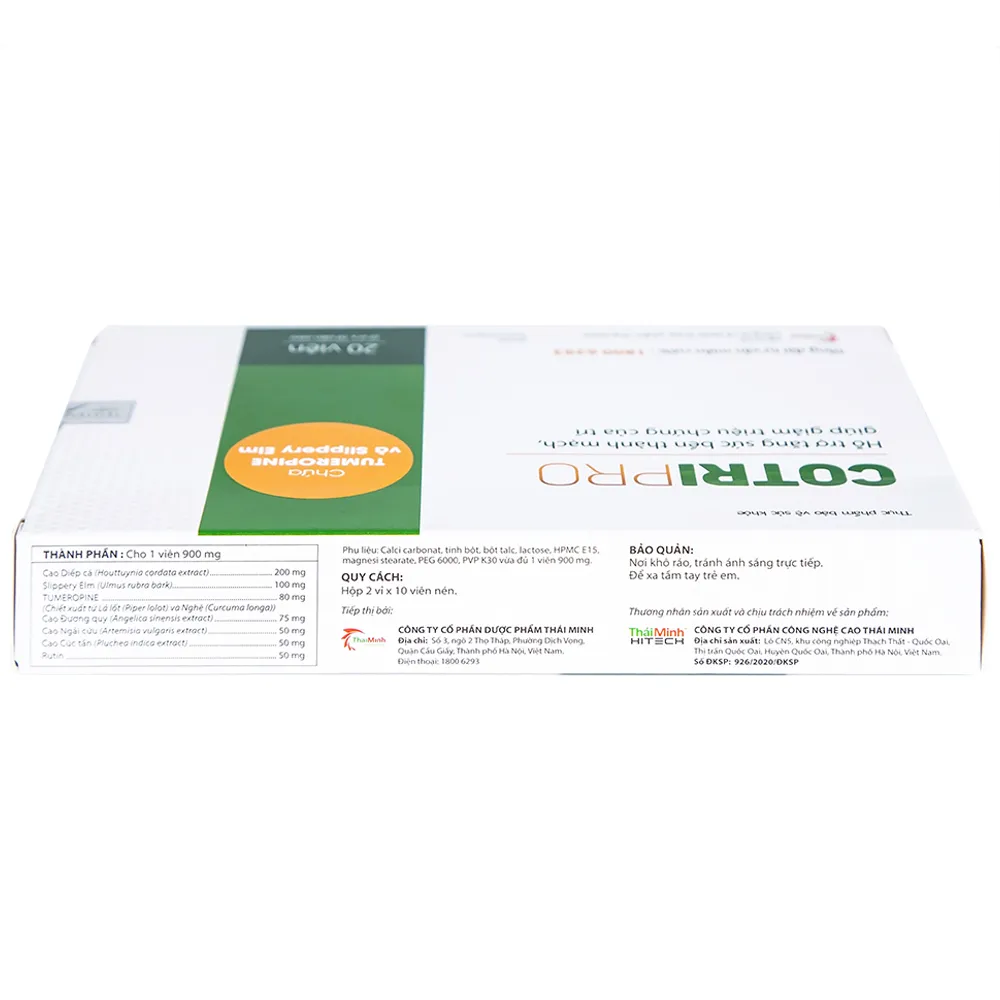 VIÊN UỐNG GIẢM TRĨ COTRIPRO THÁI MINH 2X10 10