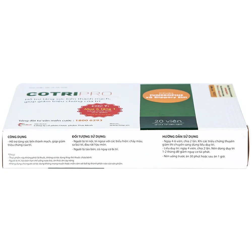 VIÊN UỐNG GIẢM TRĨ COTRIPRO THÁI MINH 2X10 11