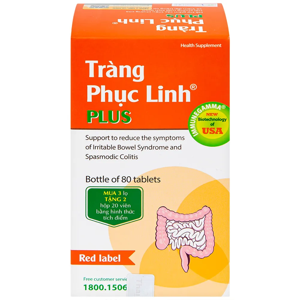 VIÊN UỐNG GIẢM TRIỆU CHỨNG RUỘT KÍCH THÍCH TRÀNG PHỤC LINH PLUS THÁI MINH 80V 15