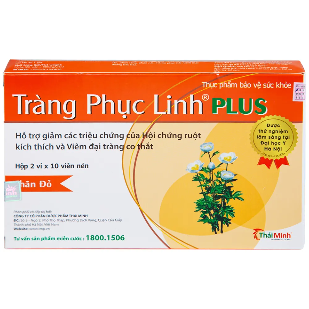 VIÊN UỐNG GIẢM TRIỆU CHỨNG RUỘT KÍCH THÍCH TRÀNG PHỤC LINH PLUS THÁI MINH 2X10 14
