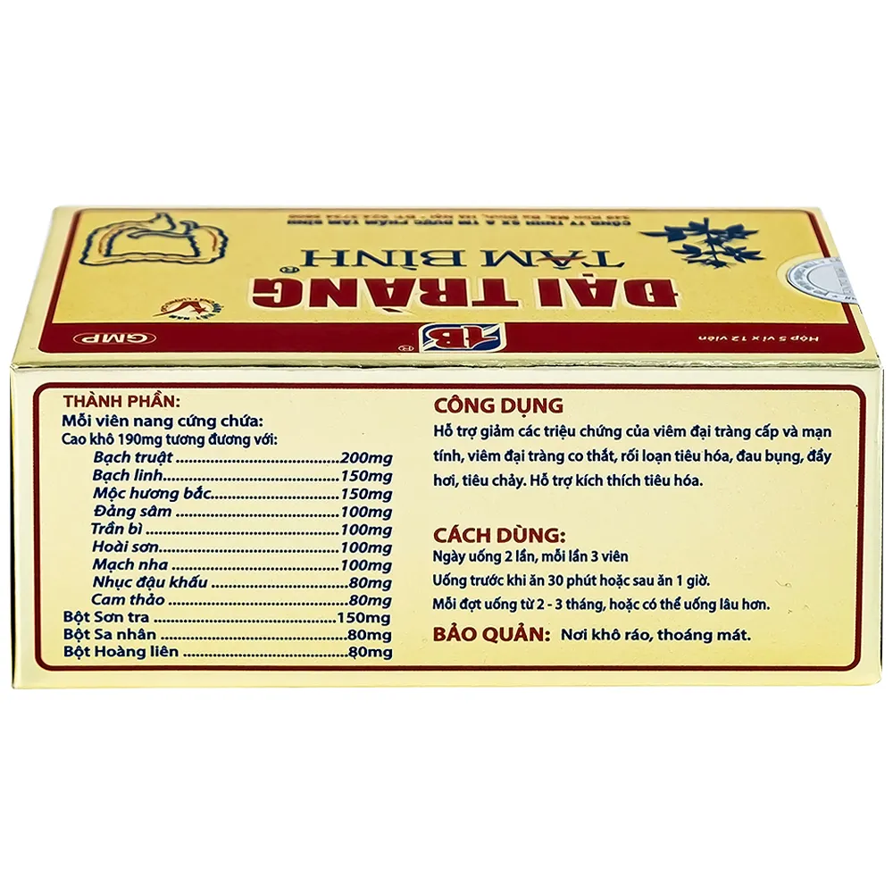 VIÊN UỐNG GIẢM VIÊM ĐẠI TRÀNG TÂM BÌNH 5X12 9