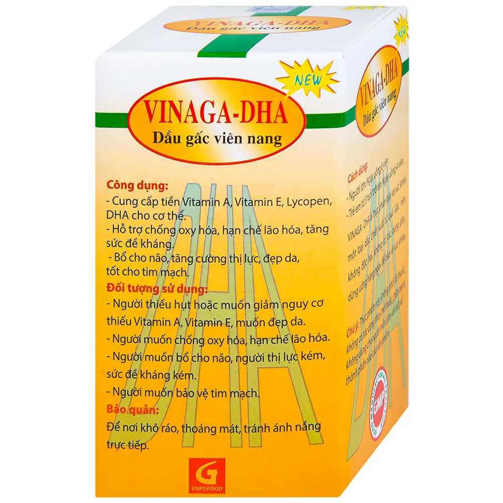 VIÊN UỐNG GIÚP BỔ NÃO DẦU GẤC VIÊN NANG VINAGA - DHA 100V 10