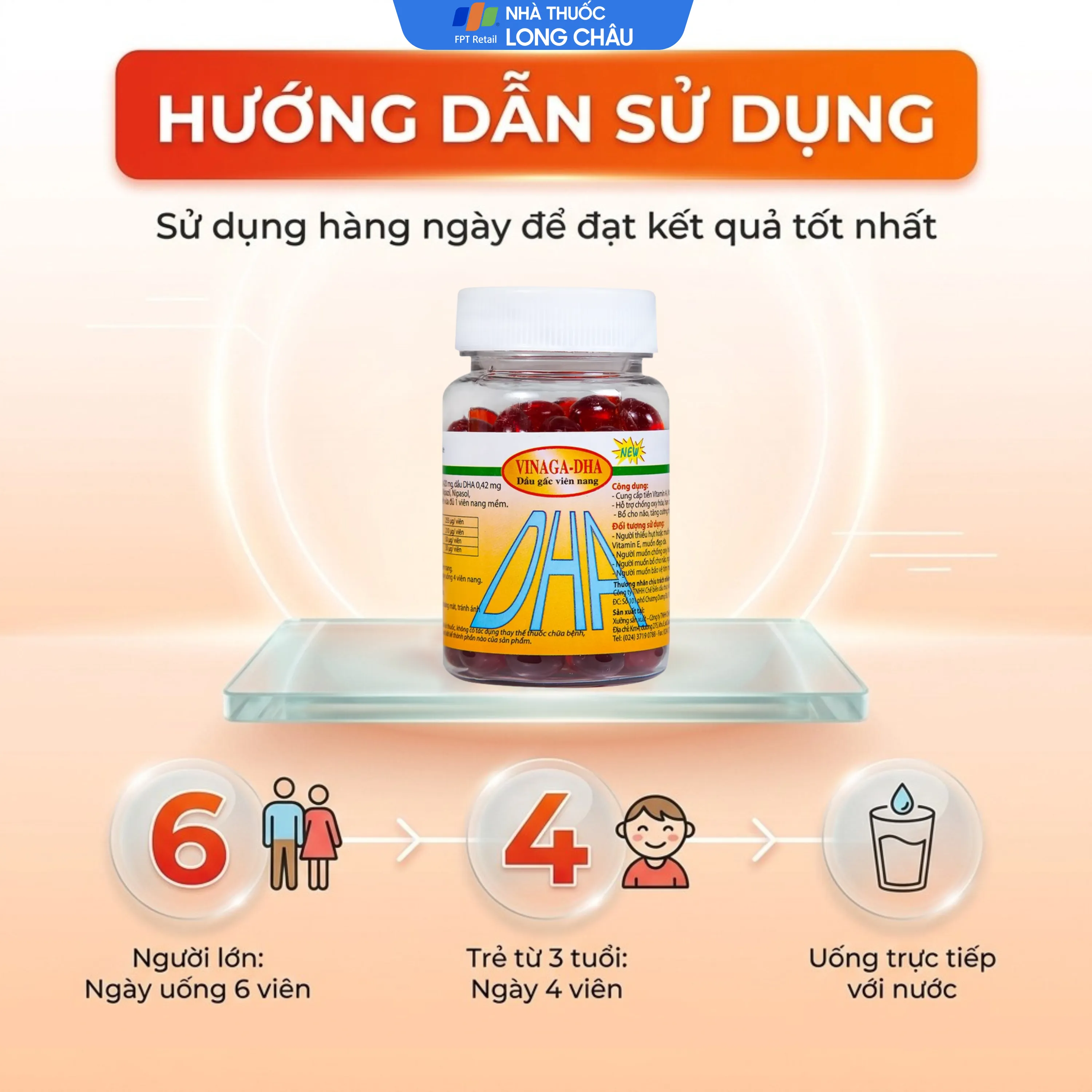 VIÊN UỐNG GIÚP BỔ NÃO DẦU GẤC VIÊN NANG VINAGA - DHA 100V 3
