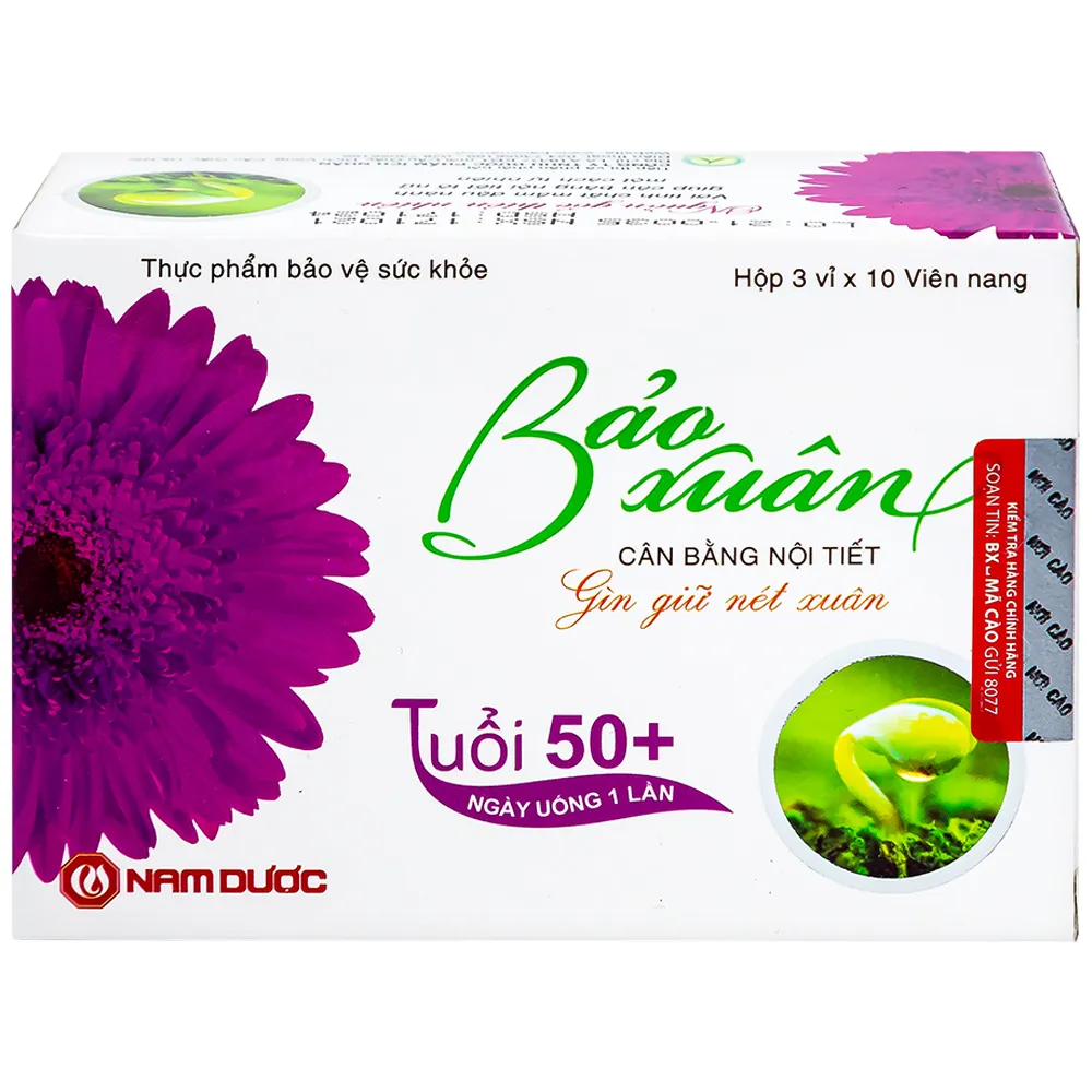 VIÊN UỐNG GIÚP BỔ SUNG NỘI TIẾT TỐ NỮ ESTROGEN BẢO XUÂN 50+ NAM DƯỢC 3X10 7