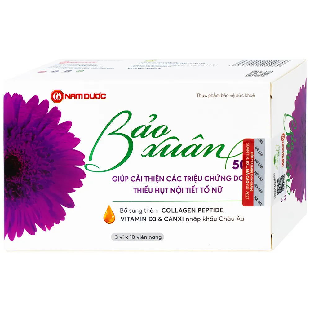 VIÊN UỐNG GIÚP BỔ SUNG NỘI TIẾT TỐ NỮ ESTROGEN BẢO XUÂN 50+ NAM DƯỢC 3X10 9