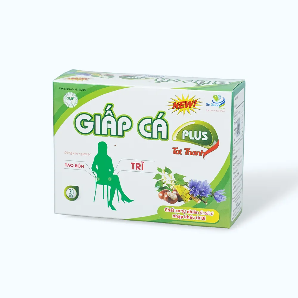 Viên uống Giấp Cá Plus hỗ trợ nhuận tràng, giảm các triệu chứng của bệnh trĩ (Hộp 3 vỉ x 10 viên) 2