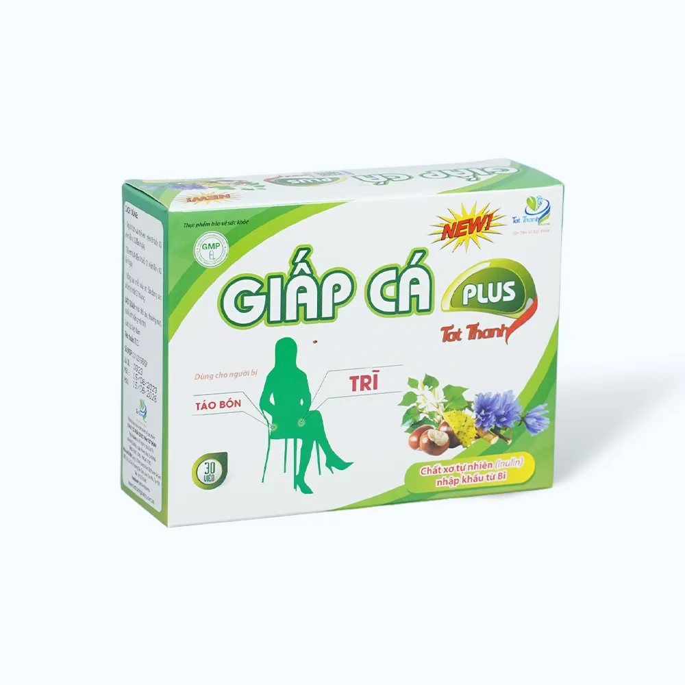 Viên uống Giấp Cá Plus hỗ trợ nhuận tràng, giảm các triệu chứng của bệnh trĩ (Hộp 3 vỉ x 10 viên) 3