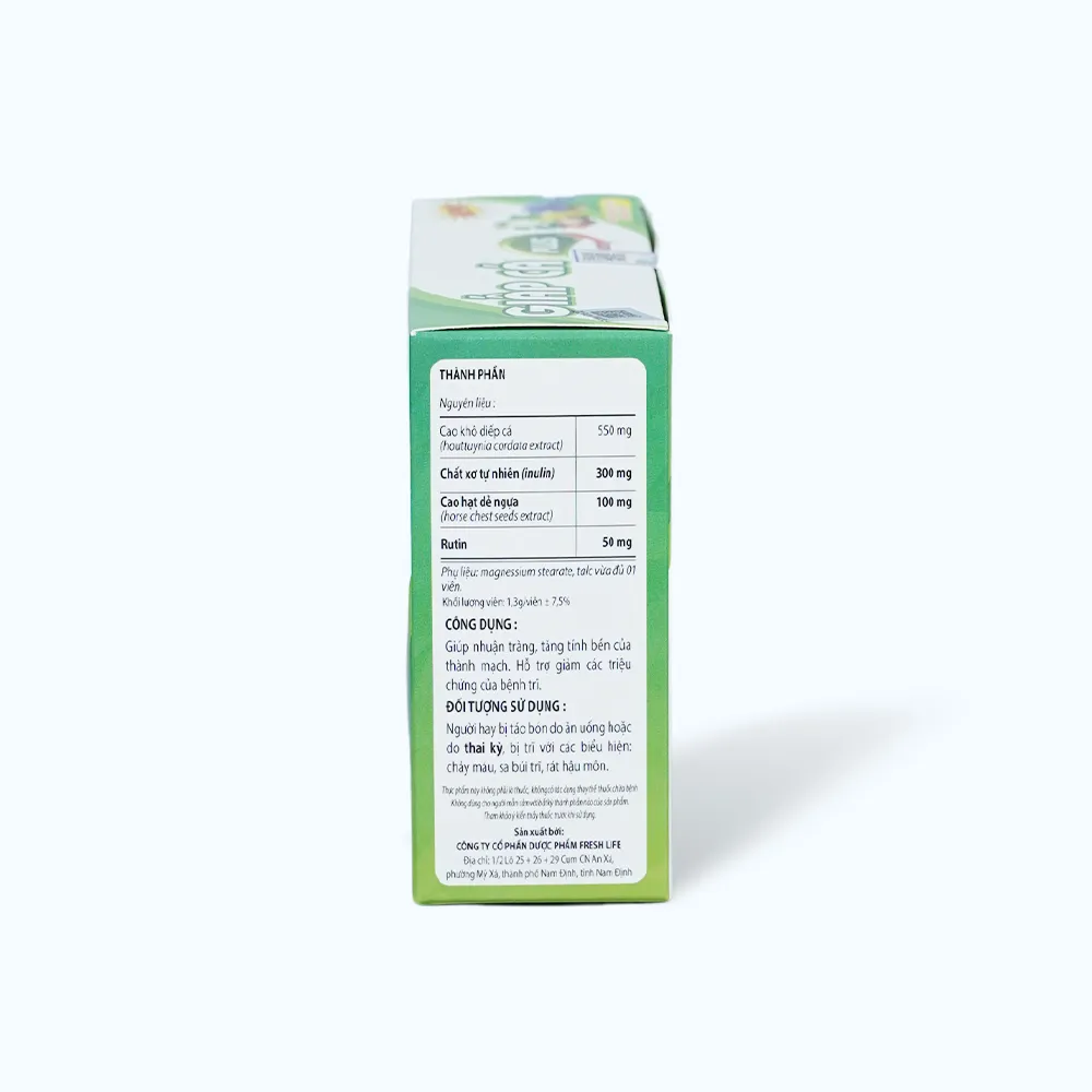 Viên uống Giấp Cá Plus hỗ trợ nhuận tràng, giảm các triệu chứng của bệnh trĩ (Hộp 3 vỉ x 10 viên) 4