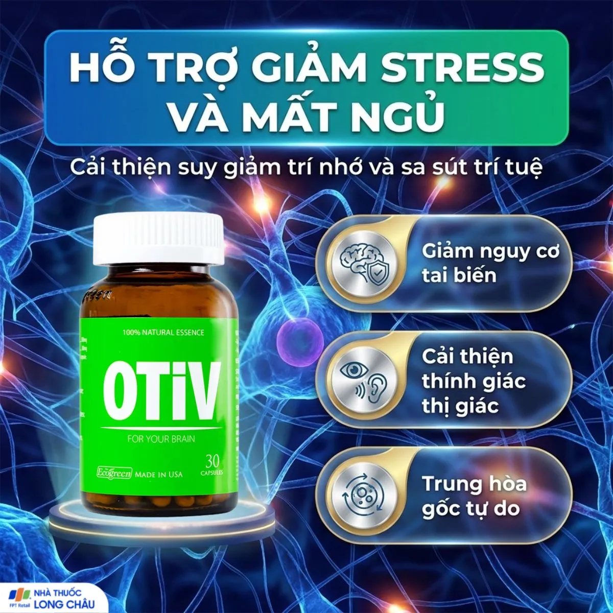 VIÊN UỐNG GIÚP CẢI THIỆN TÌNH TRẠNG THIẾU MÁU NÃO OTIV ECOGREEN 30V 4