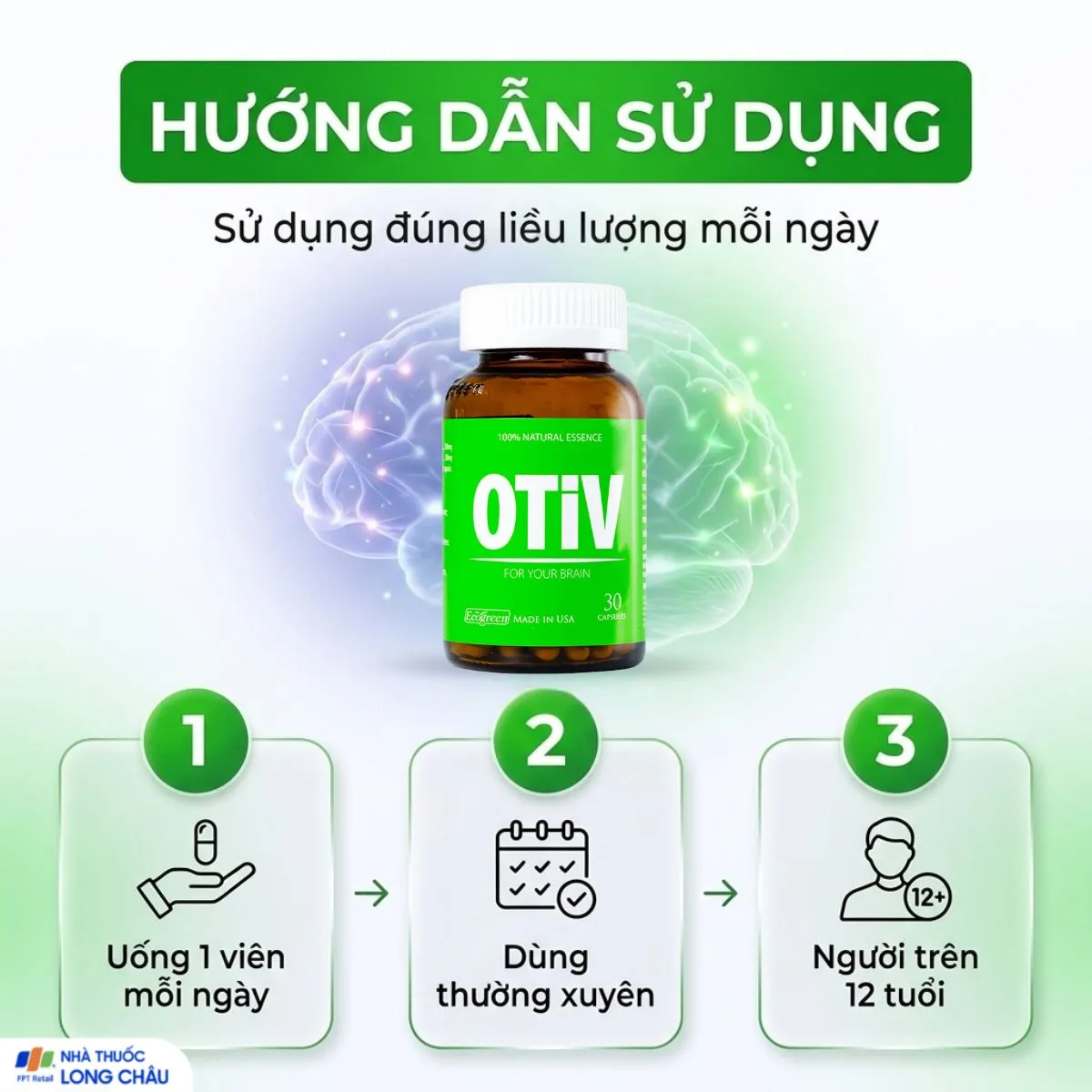 VIÊN UỐNG GIÚP CẢI THIỆN TÌNH TRẠNG THIẾU MÁU NÃO OTIV ECOGREEN 30V 5