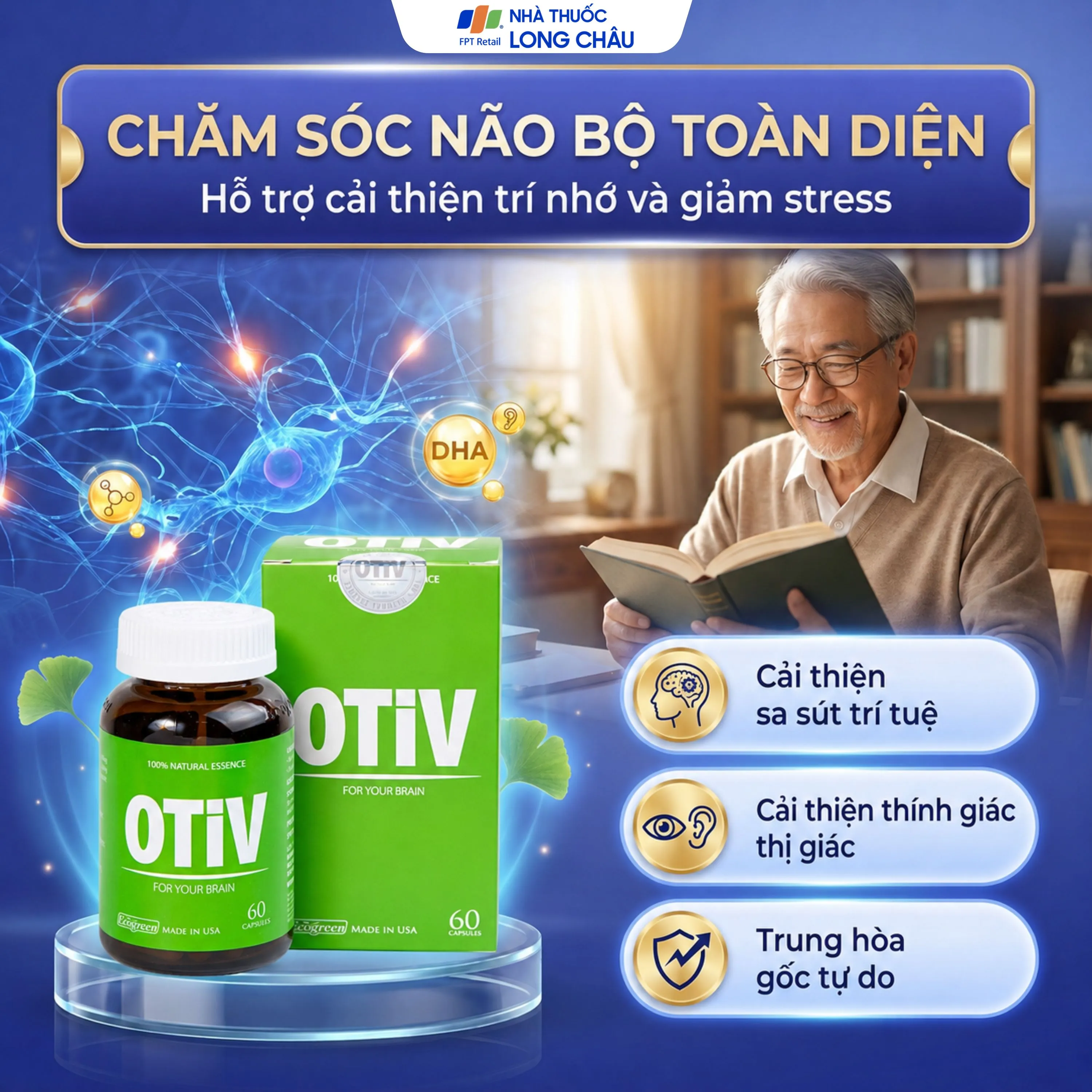VIÊN UỐNG GIÚP CẢI THIỆN TÌNH TRẠNG THIẾU MÁU NÃO OTIV ECOGREEN 60V 3