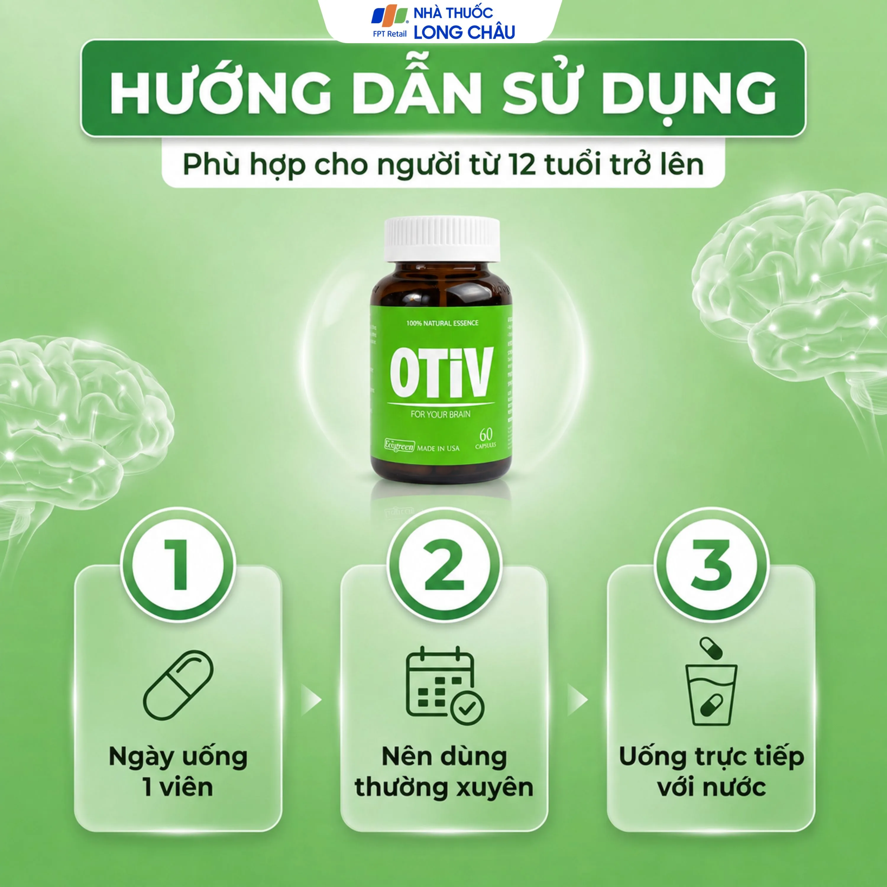 VIÊN UỐNG GIÚP CẢI THIỆN TÌNH TRẠNG THIẾU MÁU NÃO OTIV ECOGREEN 60V 5