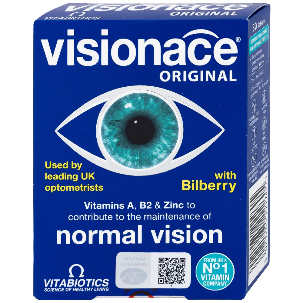 VIÊN UỐNG GIÚP CẢI THIỆN THỊ LỰC VISIONACE ORIGINAL VITABIOTICS 2X15