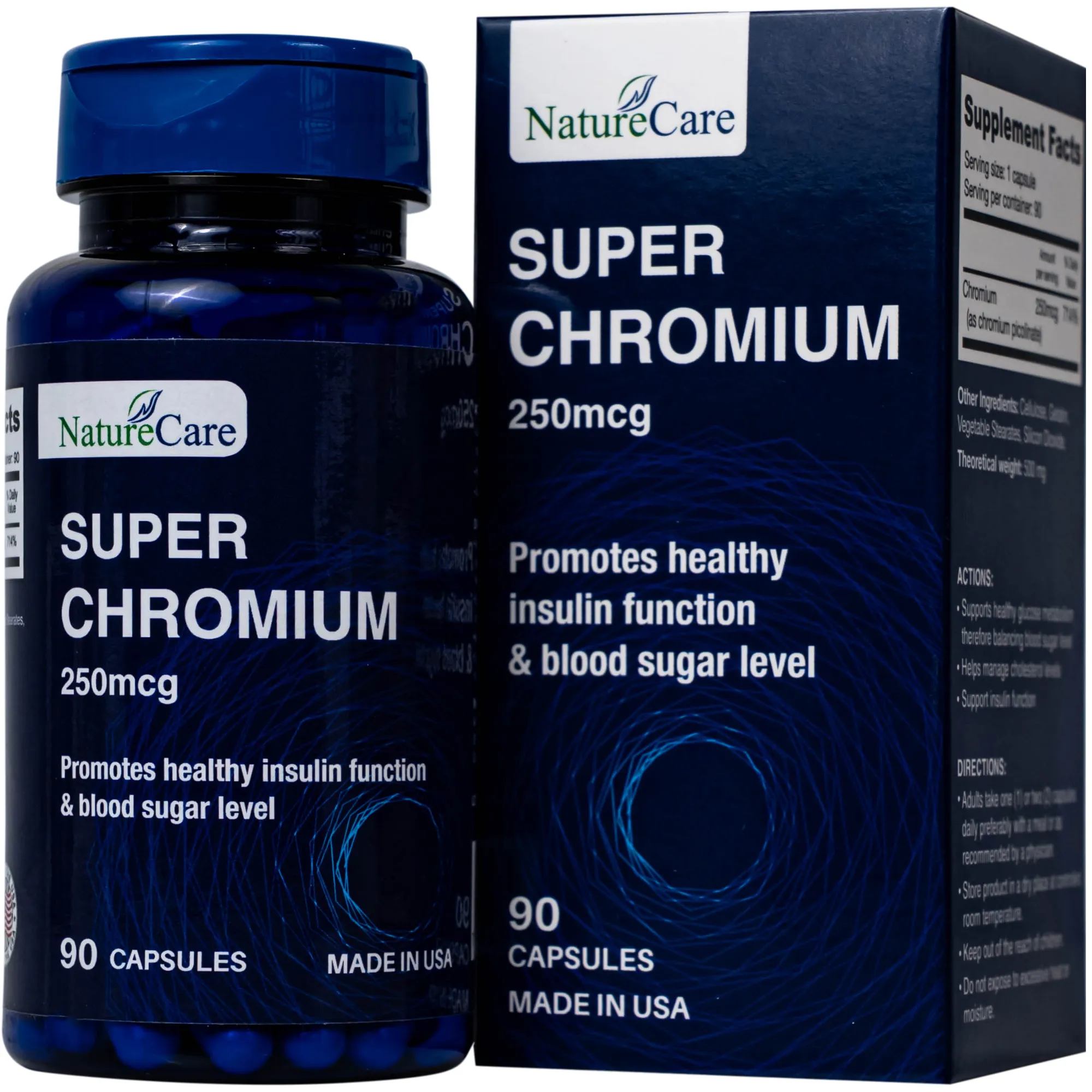 VIÊN UỐNG GIÚP CÂN BẰNG ĐƯỜNG HUYẾT SUPER CHROMIUM 250MCG NATURECARE 90V
