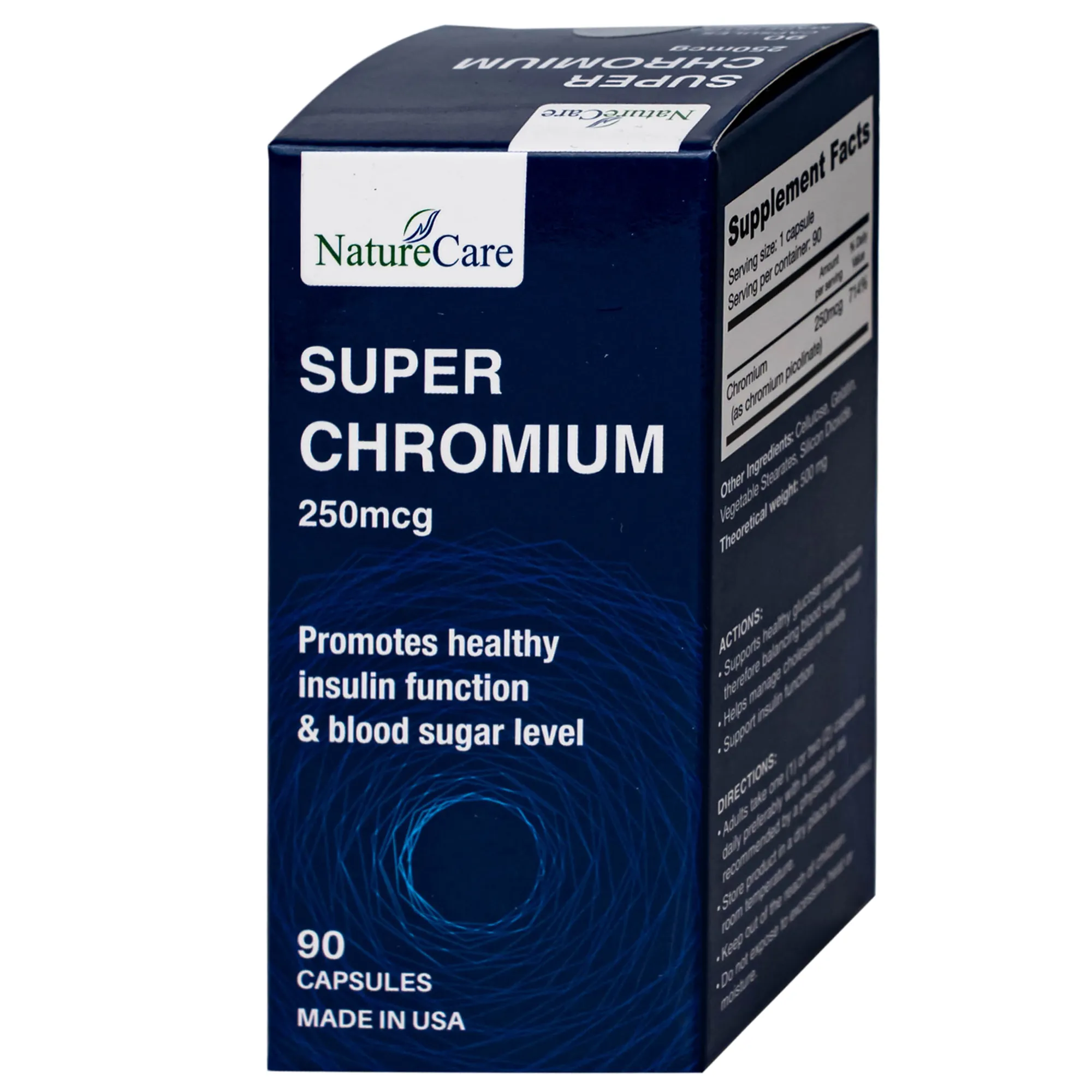 VIÊN UỐNG GIÚP CÂN BẰNG ĐƯỜNG HUYẾT SUPER CHROMIUM 250MCG NATURECARE 90V 8