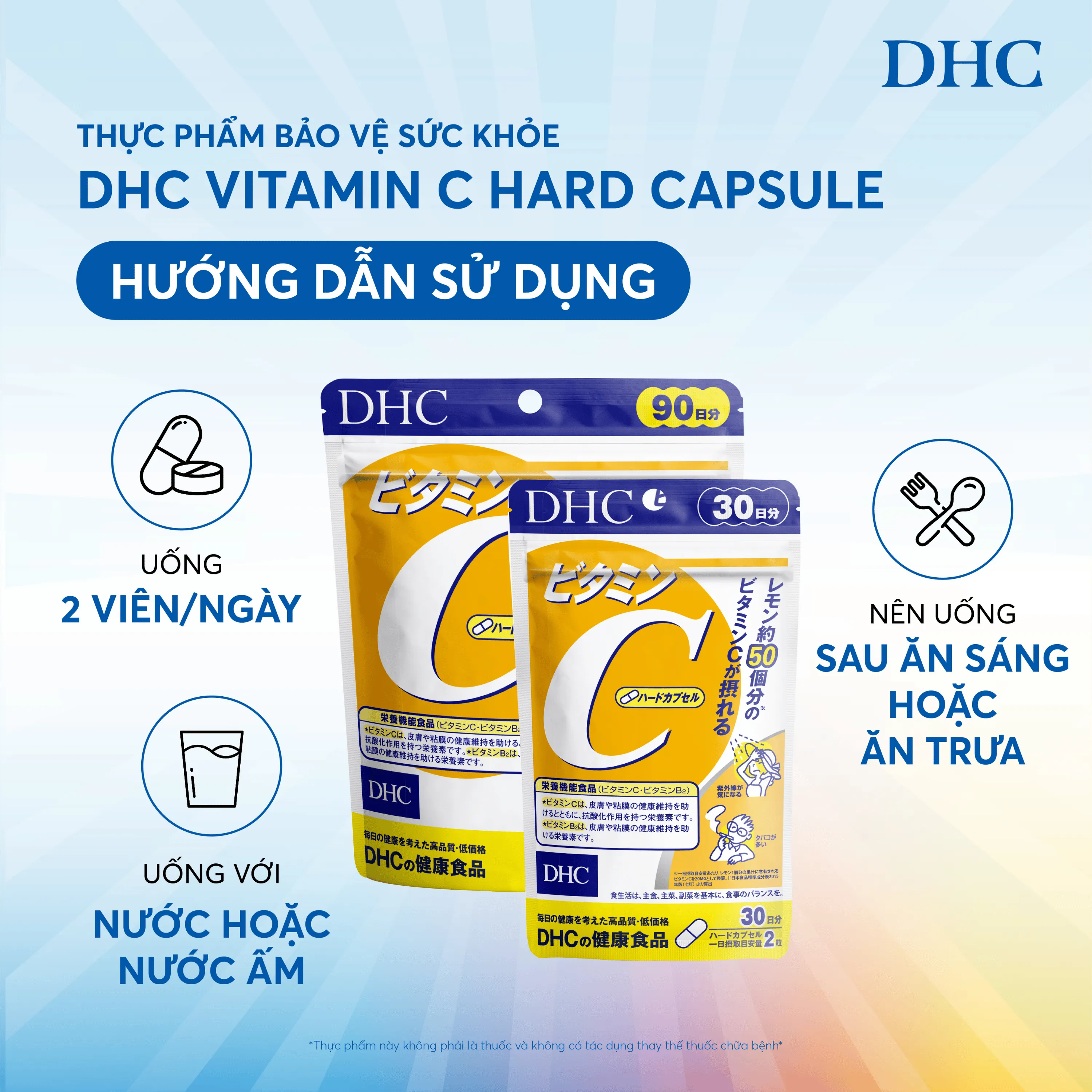 VIÊN UỐNG GIÚP DA SÁNG MỊN DHC VITAMIN C 60V 5