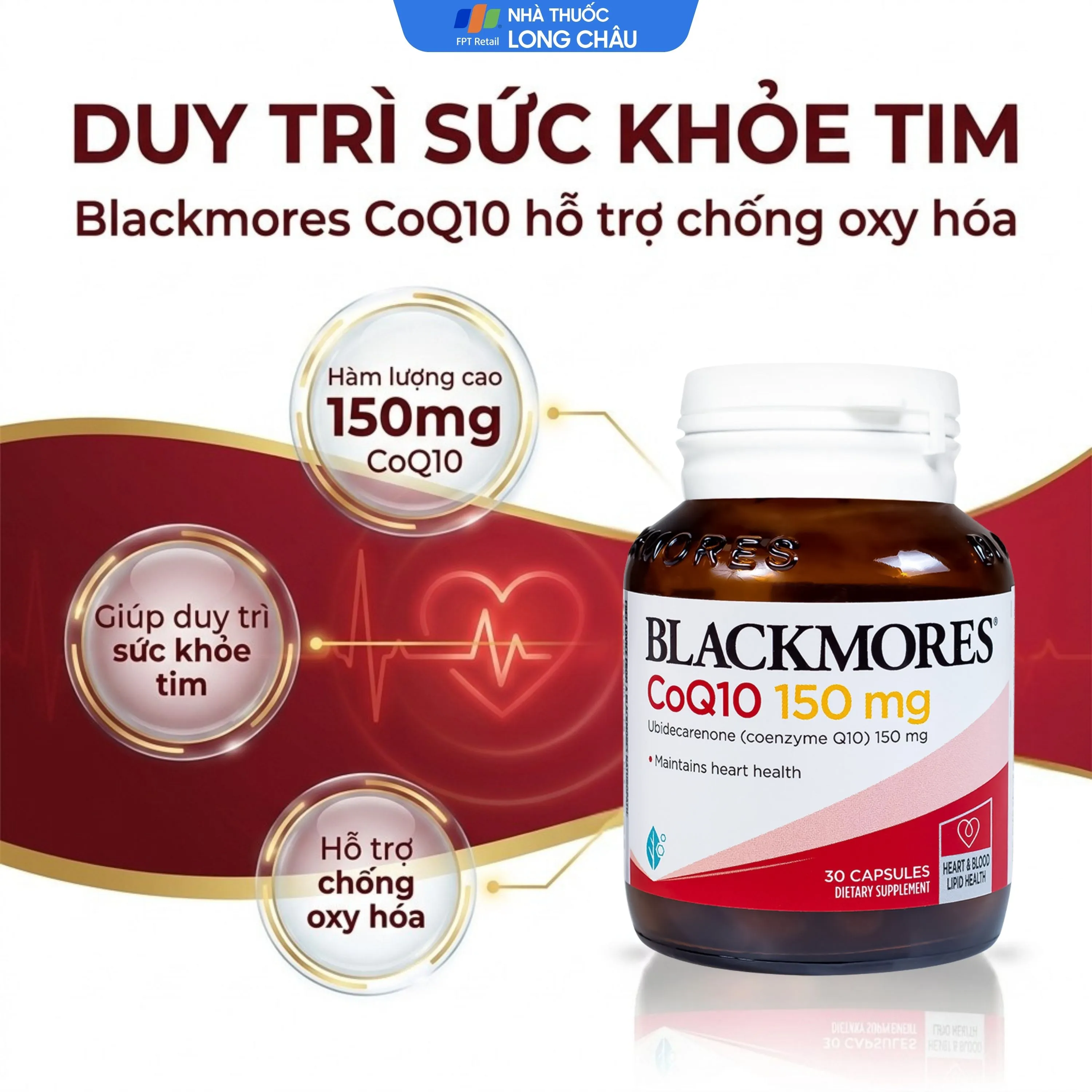 VIÊN UỐNG GIÚP DUY TRÌ SỨC KHỎE TIM BLACKMORES CO Q10 150MG 30V 2