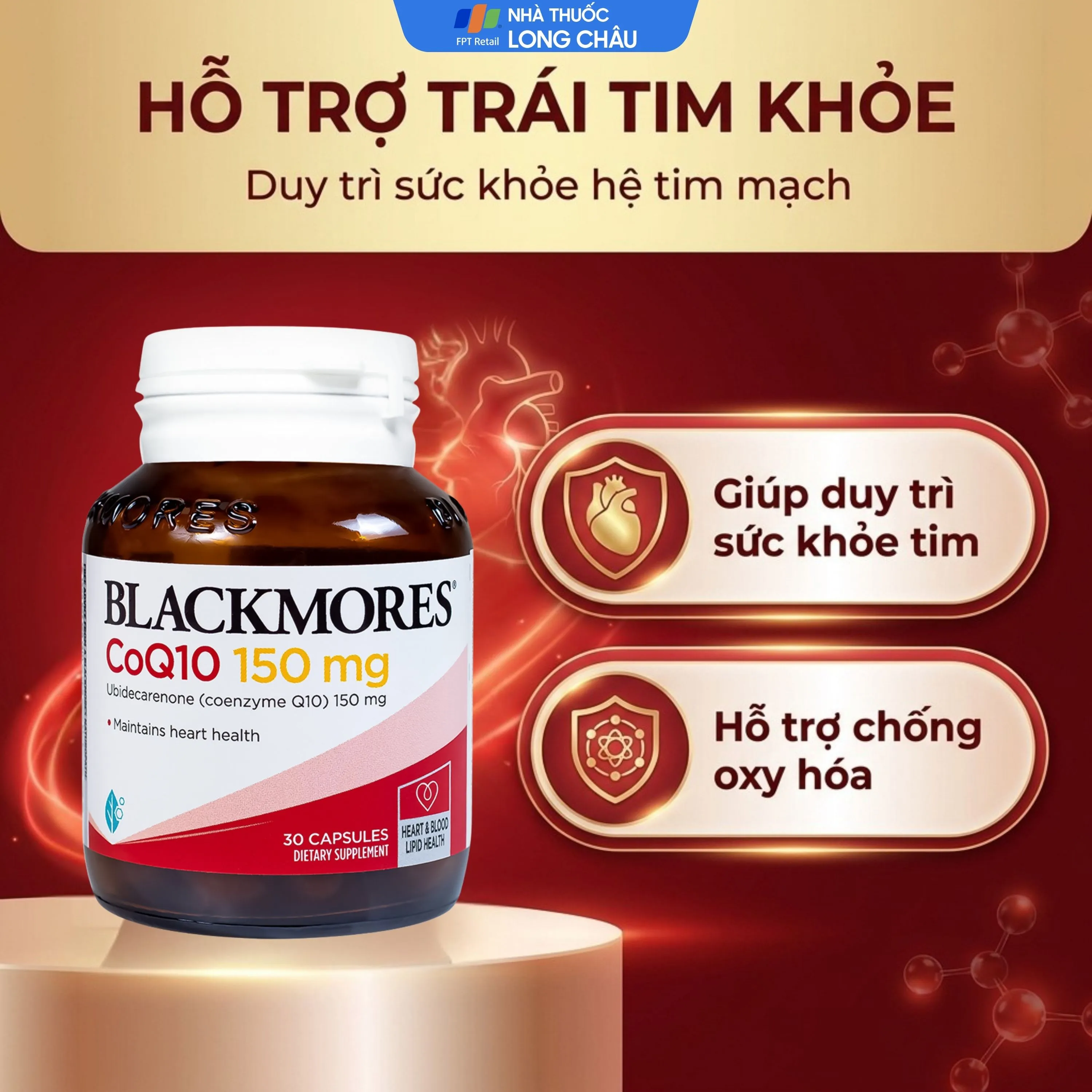 VIÊN UỐNG GIÚP DUY TRÌ SỨC KHỎE TIM BLACKMORES CO Q10 150MG 30V 3