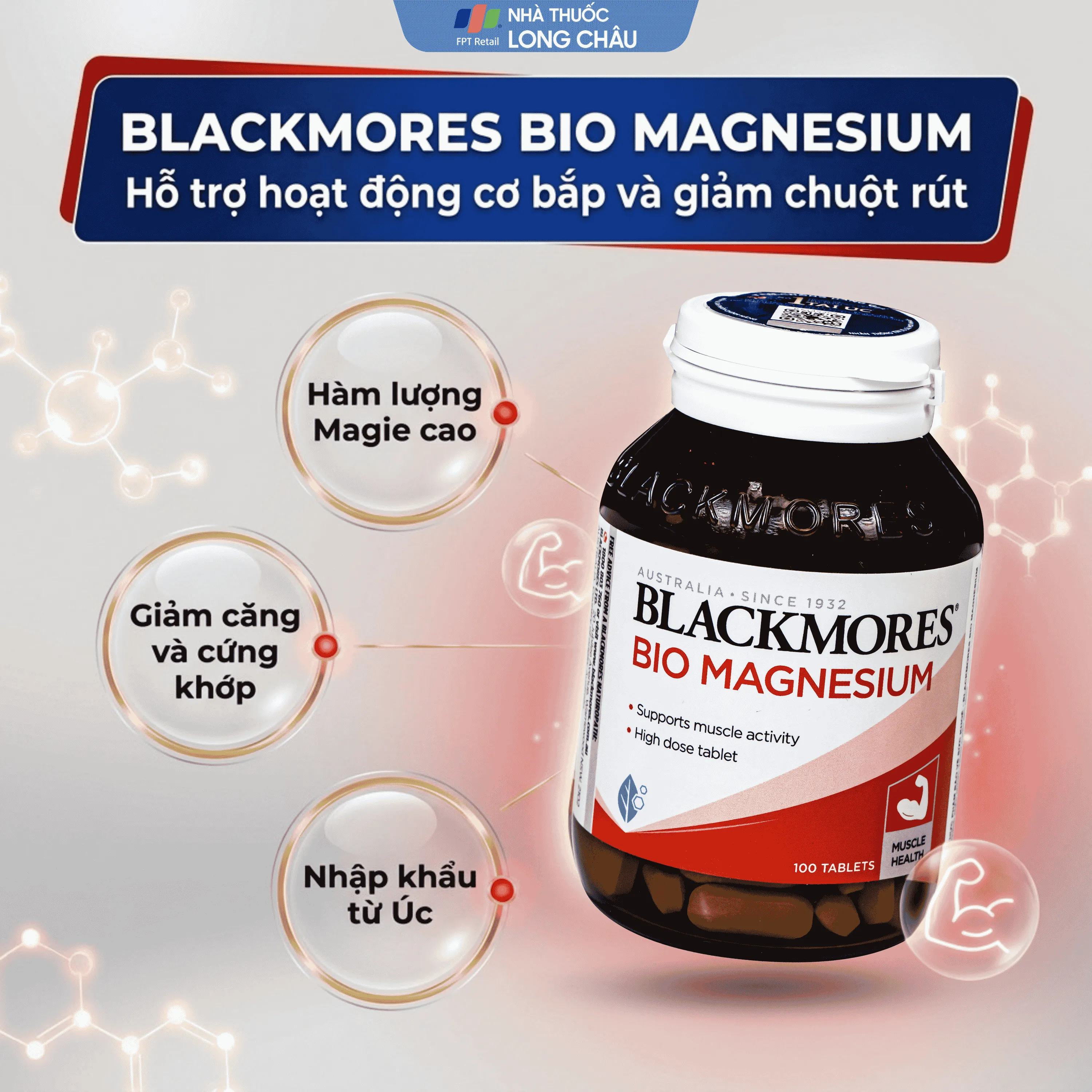 VIÊN UỐNG GIÚP GIẢM CHUỘT RÚT BLACKMORES BIO MAGNESIUM 100V 2