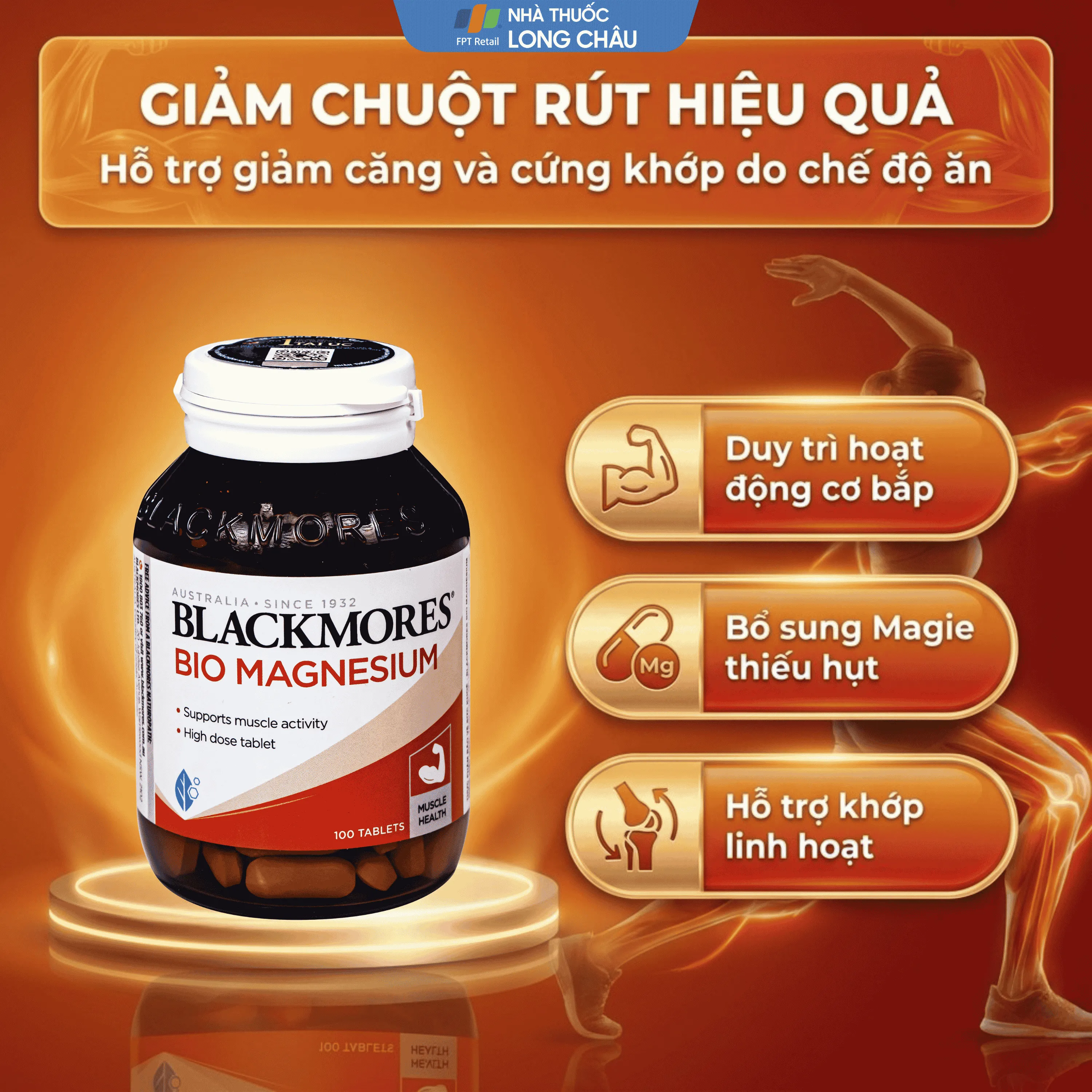 VIÊN UỐNG GIÚP GIẢM CHUỘT RÚT BLACKMORES BIO MAGNESIUM 100V 4