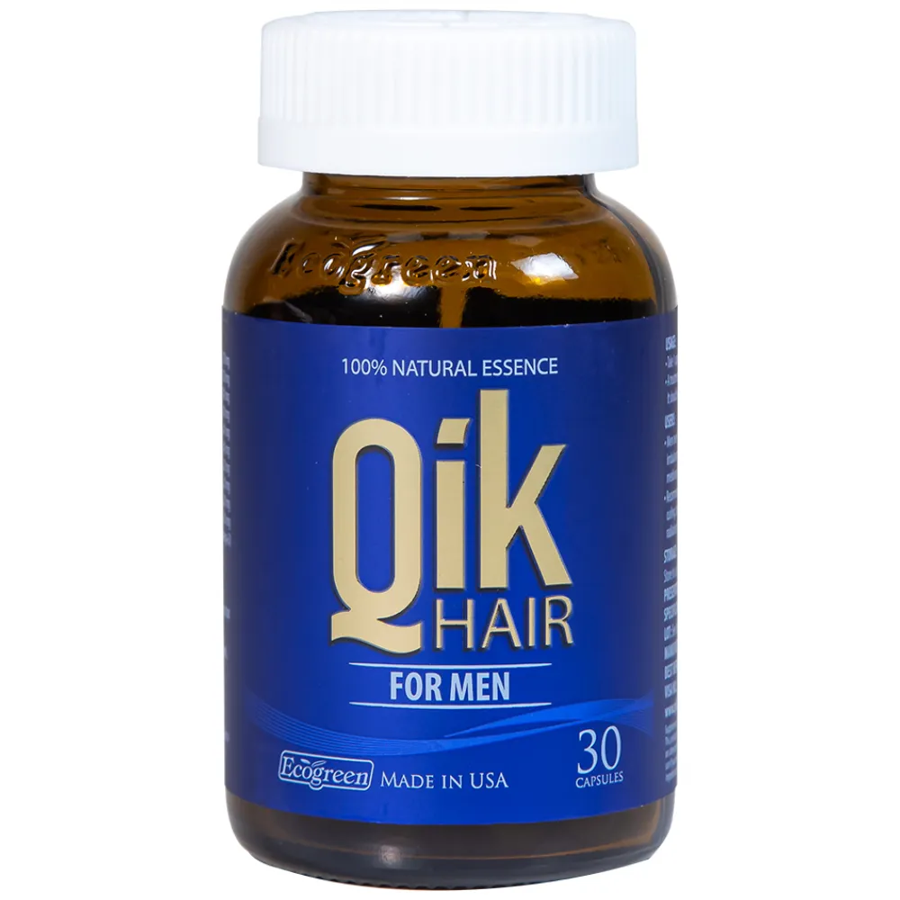VIÊN UỐNG GIÚP GIẢM RỤNG TÓC Ở NAM GIỚI QIK HAIR FOR MEN ECOGREEN 30V 8