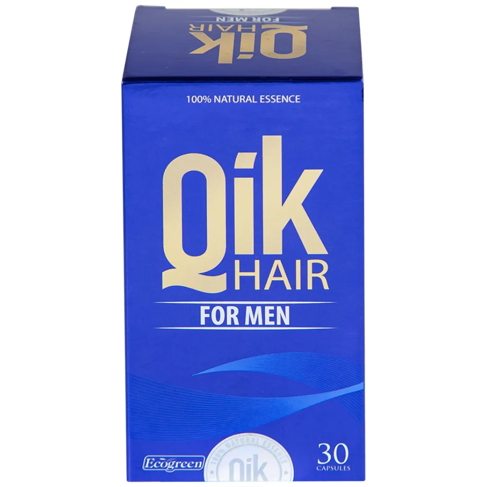 VIÊN UỐNG GIÚP GIẢM RỤNG TÓC Ở NAM GIỚI QIK HAIR FOR MEN ECOGREEN 30V 11