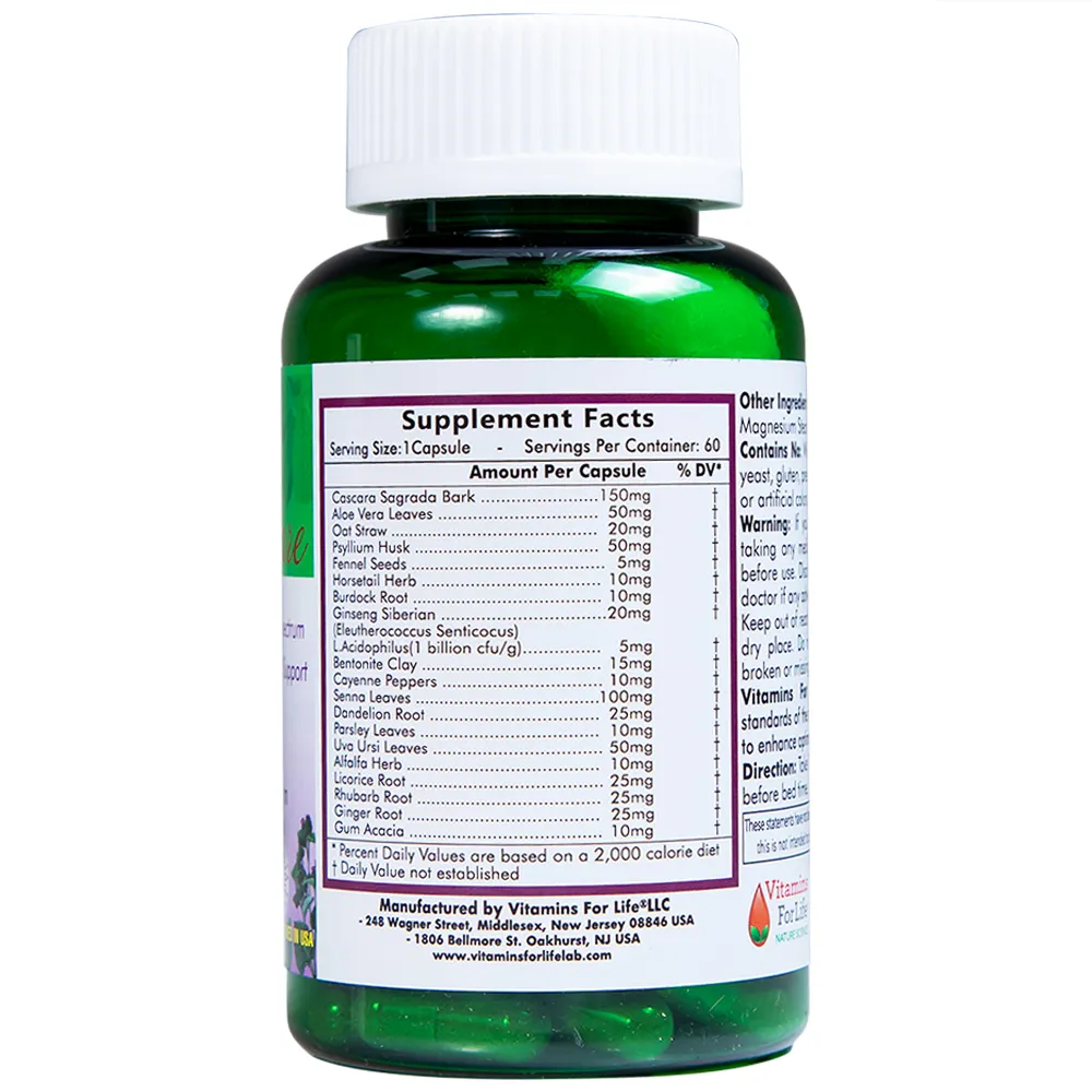 VIÊN UỐNG GIÚP NHUẬN TRÀNG, GIẢM TÁO BÓN COLON CARE VITAMINS FOR LIFE 60V 12