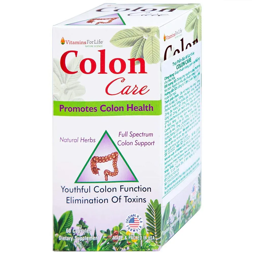 VIÊN UỐNG GIÚP NHUẬN TRÀNG, GIẢM TÁO BÓN COLON CARE VITAMINS FOR LIFE 60V 16
