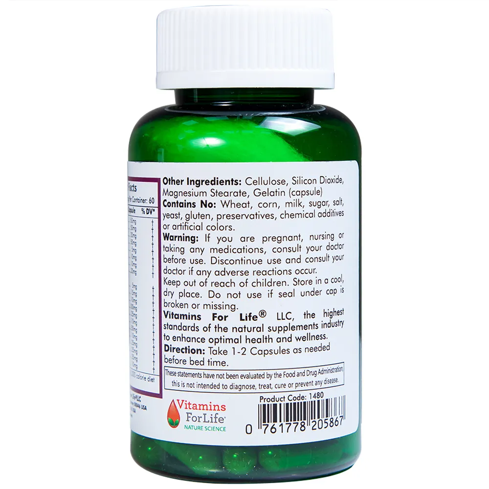 VIÊN UỐNG GIÚP NHUẬN TRÀNG, GIẢM TÁO BÓN COLON CARE VITAMINS FOR LIFE 60V 9