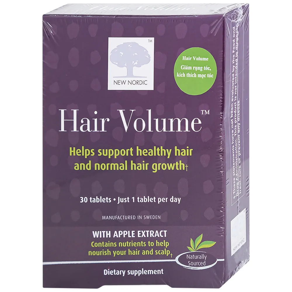 VIÊN UỐNG GIÚP TÓC CHẮC KHỎE, HẠN CHẾ RỤNG TÓC HAIR VOLUME NEW NORDIC 30V