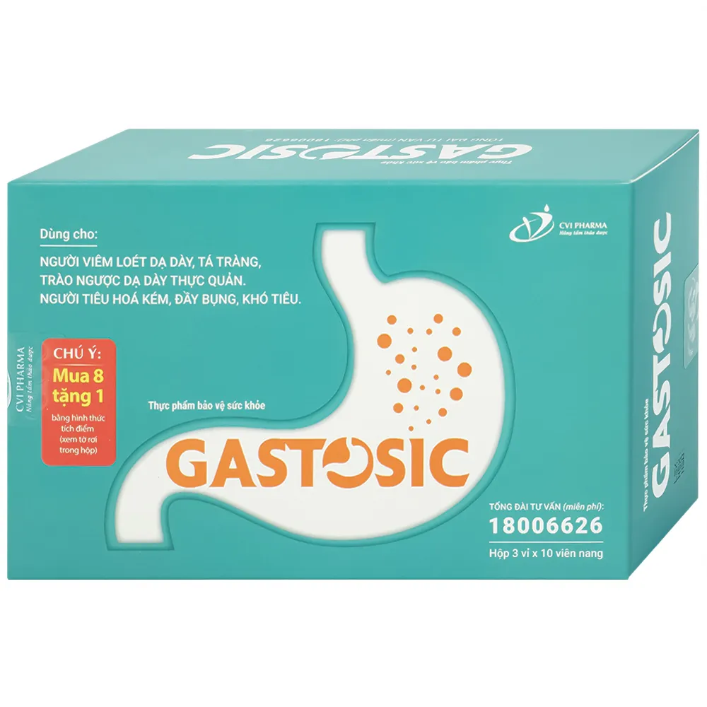 VIÊN UỐNG GIÚP TIÊU HÓA GASTOSIC CVI 3X10