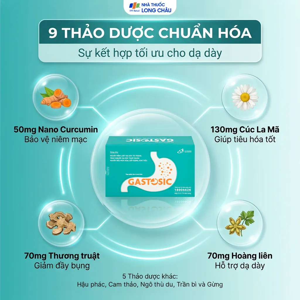 VIÊN UỐNG GIÚP TIÊU HÓA GASTOSIC CVI 3X10 3