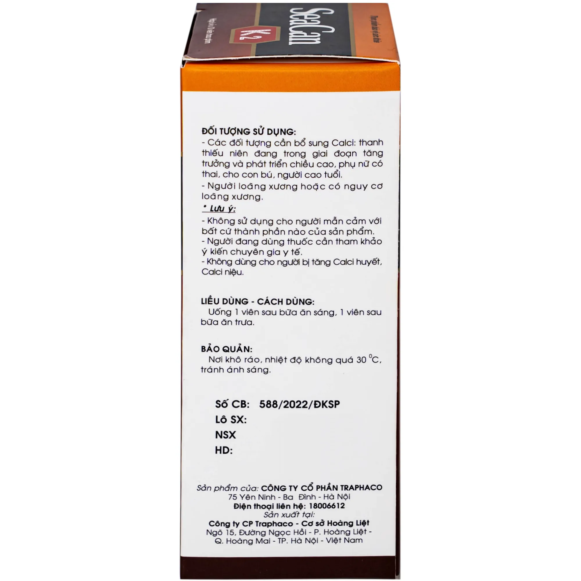 VIÊN UỐNG GIÚP XƯƠNG, RĂNG CHẮC KHỎE SEACAN K2 TRAPHACO 6X10 7