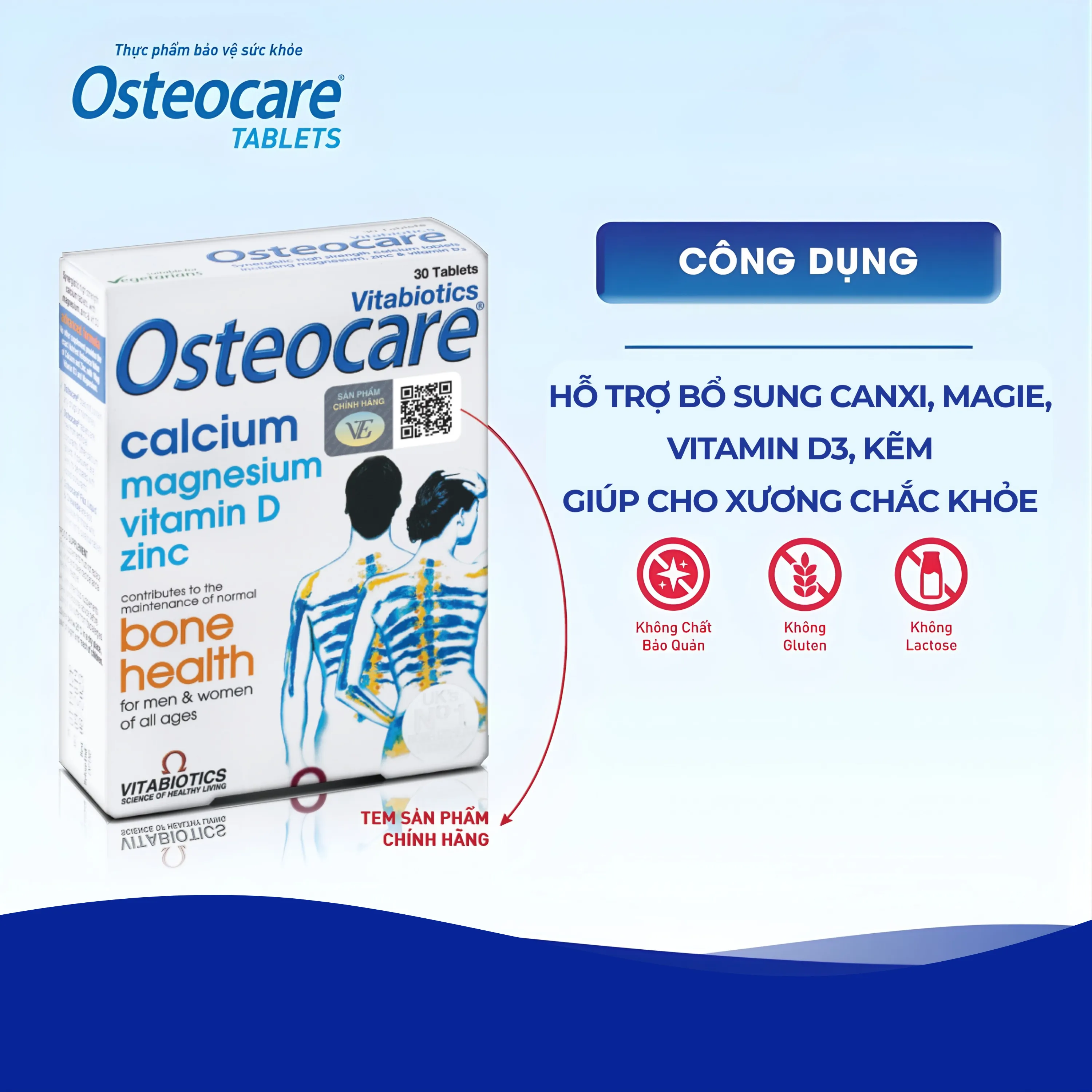 VIÊN UỐNG GIÚP XƯƠNG CHẮC KHỎE OSTEOCARE VITABIOTICS 2X15 2