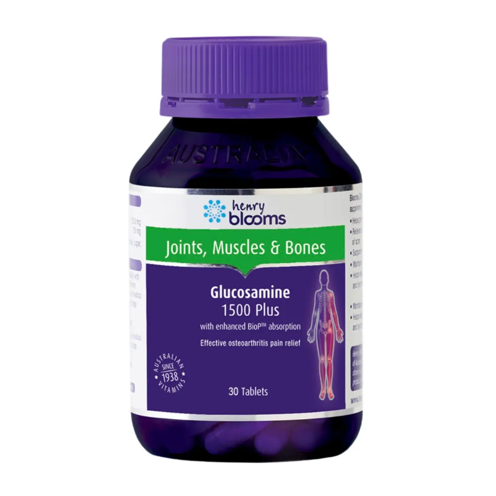 Viên uống Glucosamine 1500 Plus Henry Blooms hỗ trợ tăng tiết dịch khớp, bảo vệ sụn khớp (30 viên) 2